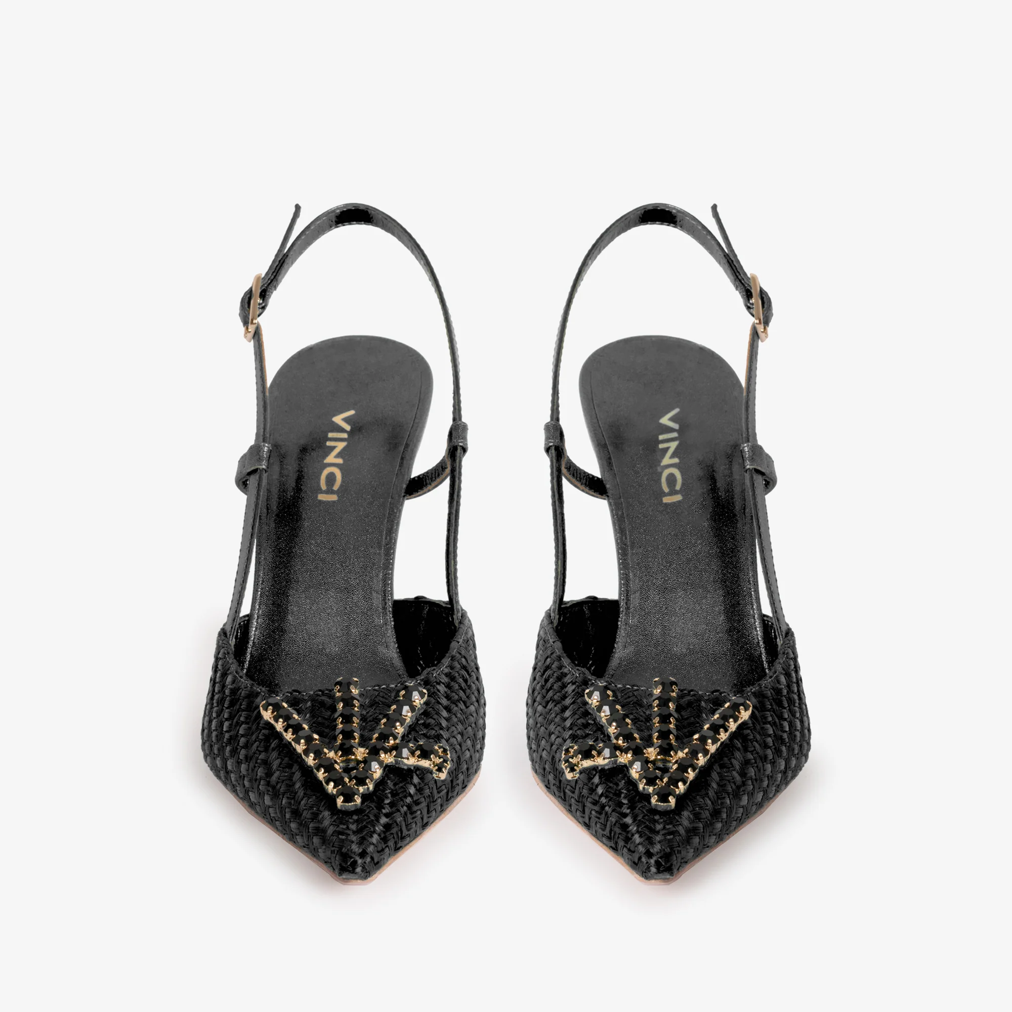 The Luna Black Leather Slingback Women Sandal - Image 6