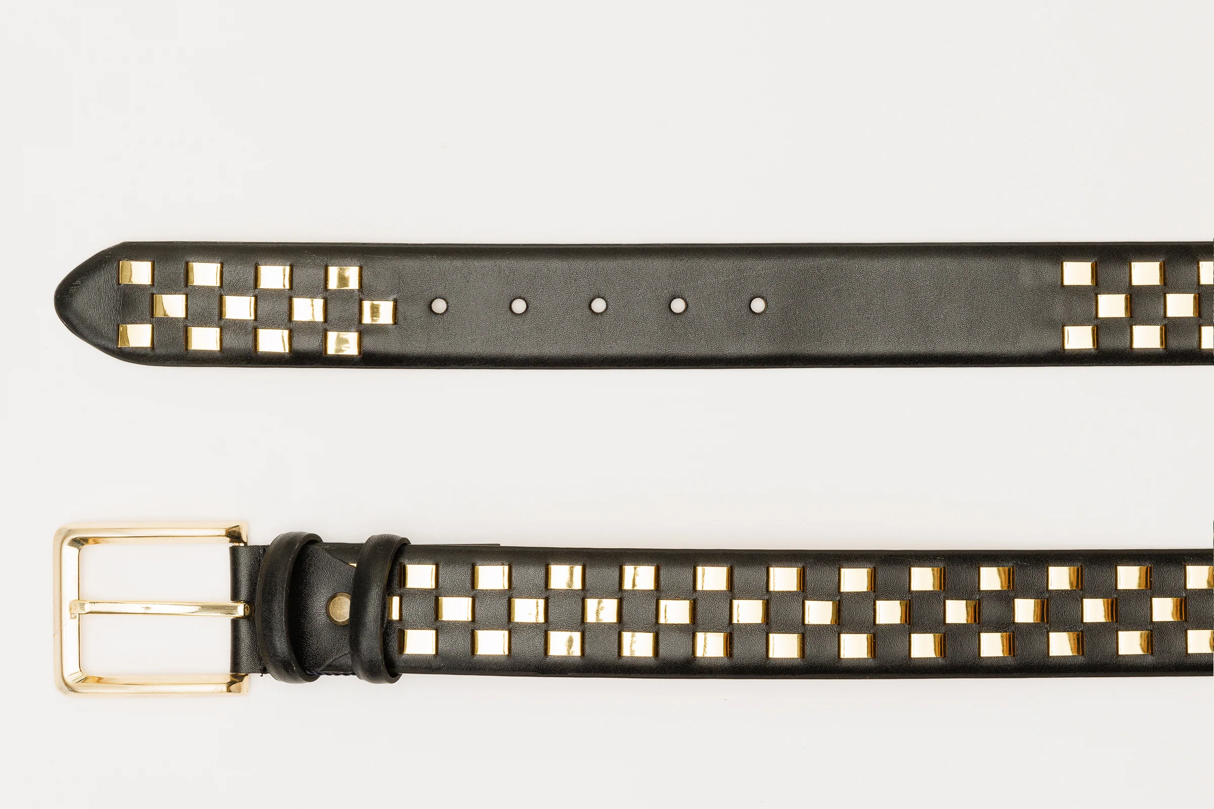The Mackenzie Black & Gold Woven Leather Belt - Image 4