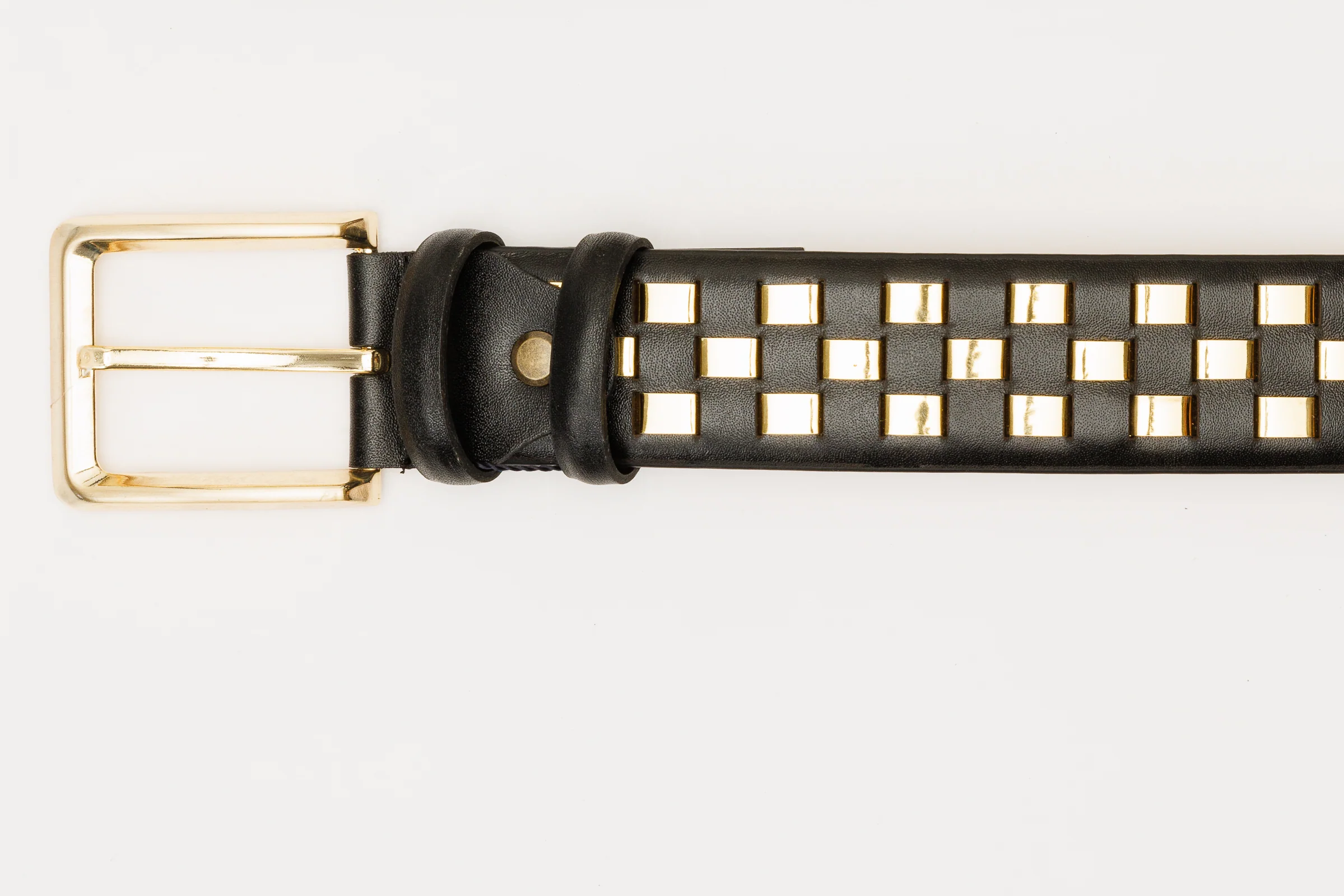 The Mackenzie Black & Gold Woven Leather Belt - Image 6