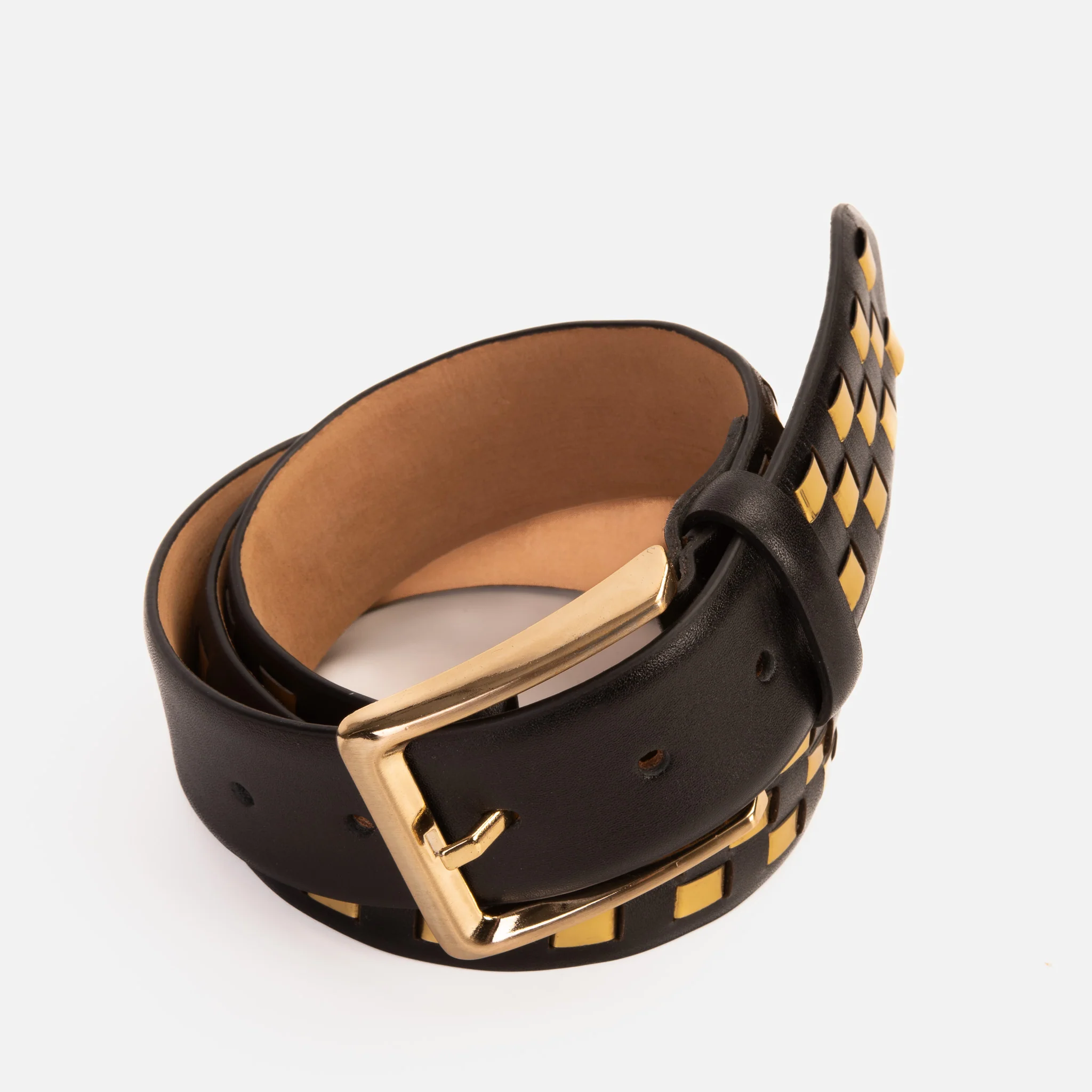 The Mackenzie Black & Gold Woven Leather Belt - Image 8