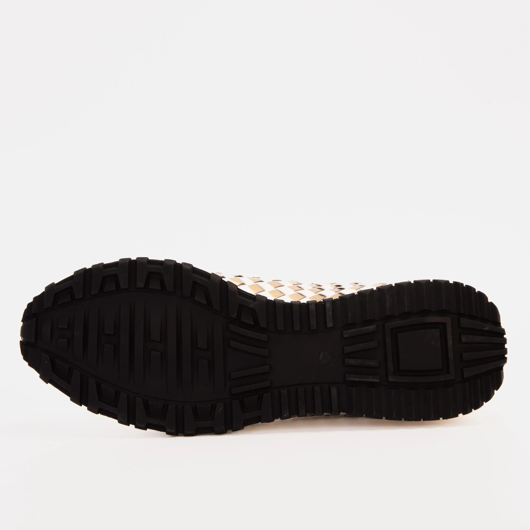 The Mackenzie White & Gold Woven Leather Men Sneaker - Image 10