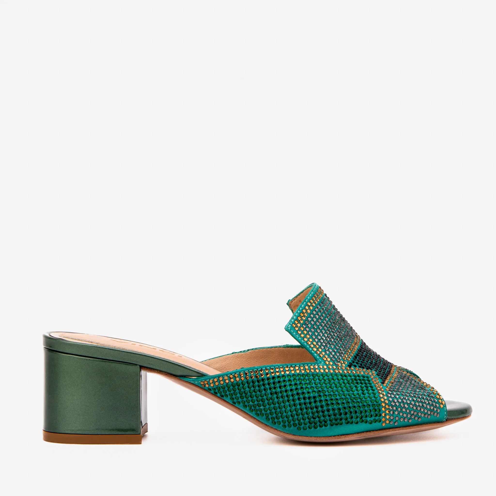 The Magnolia Green Glitter Leather Women Sandal - Image 2