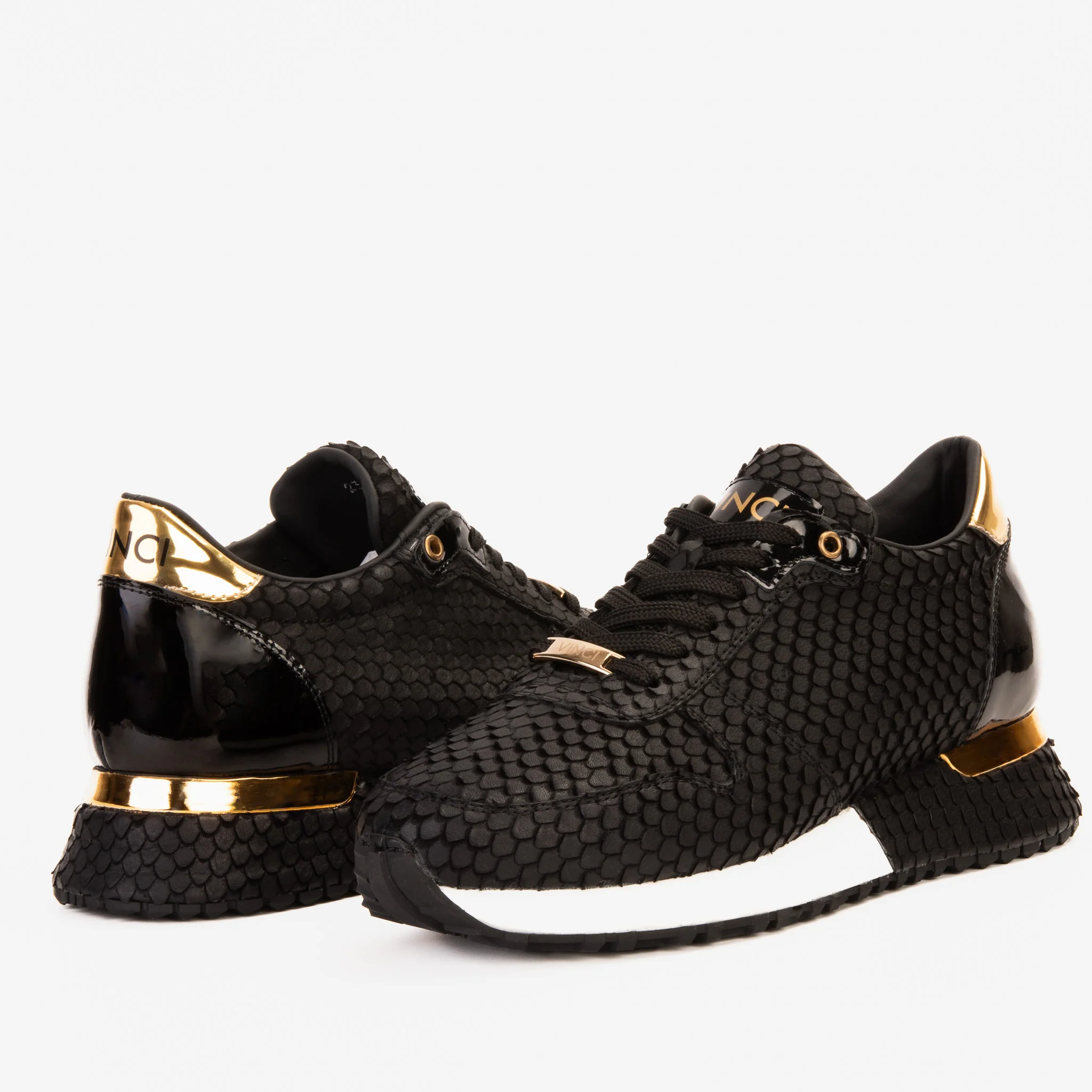 The Majesty Black & Gold Leather Men Sneaker - Image 10