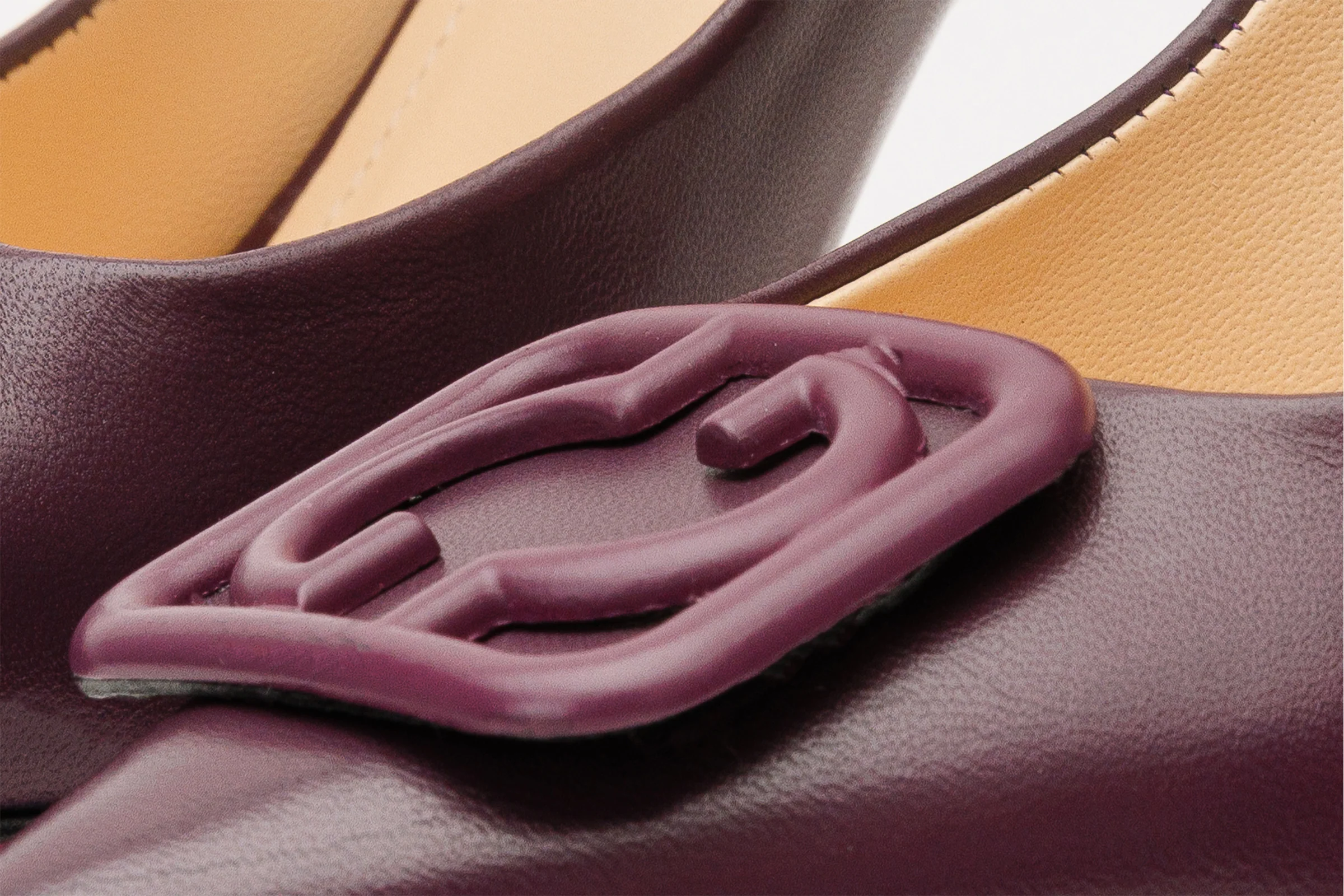 The Maneadero Dark Purple Leather Pump Fuchsia Sole Women Shoe - Image 5