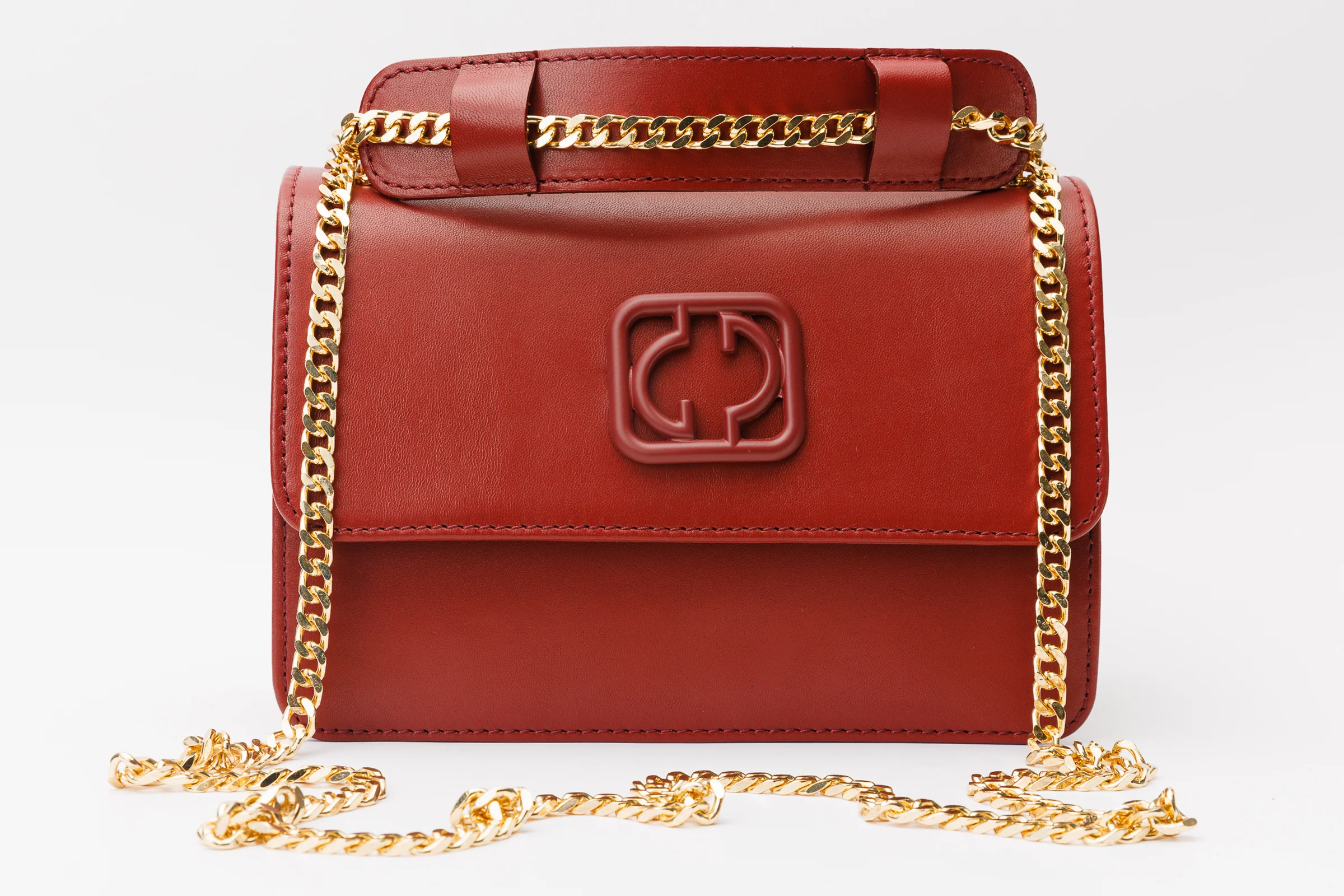 The Maneadero Dark Red Leather Handbag - Image 6