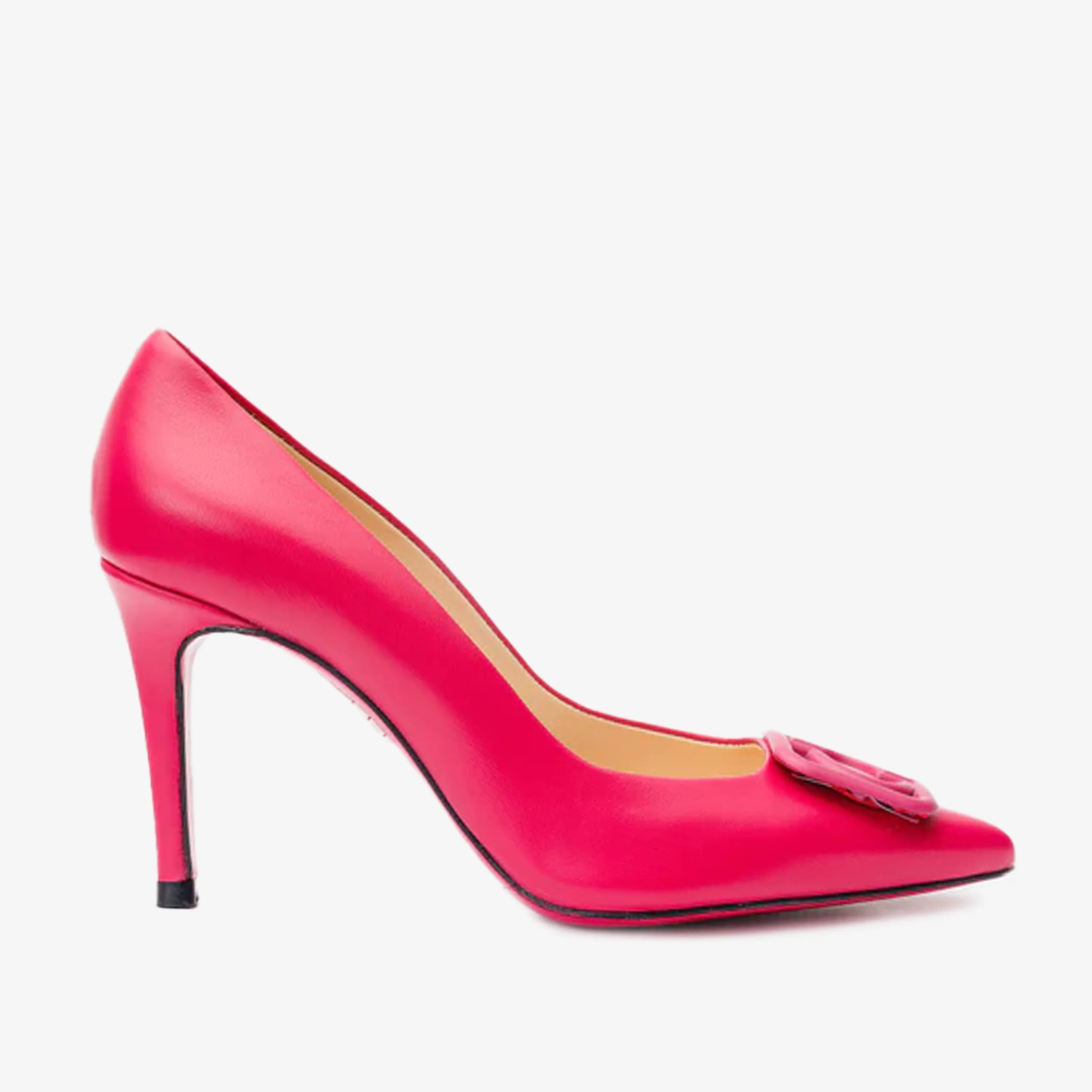 The Maneadero Pink Leather Pump Fuchsia Sole Women Shoe - Image 2