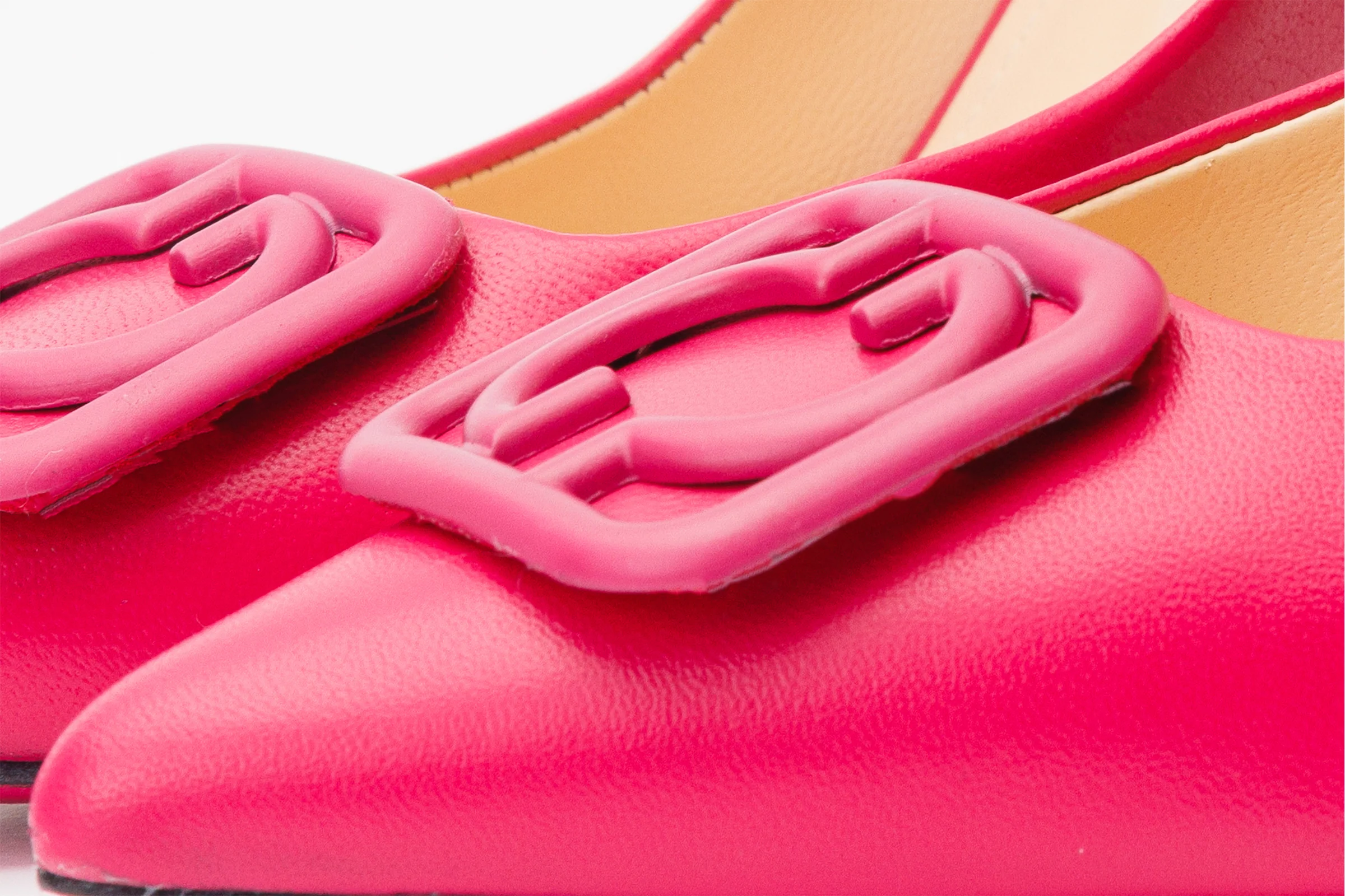 The Maneadero Pink Leather Pump Fuchsia Sole Women Shoe - Image 5