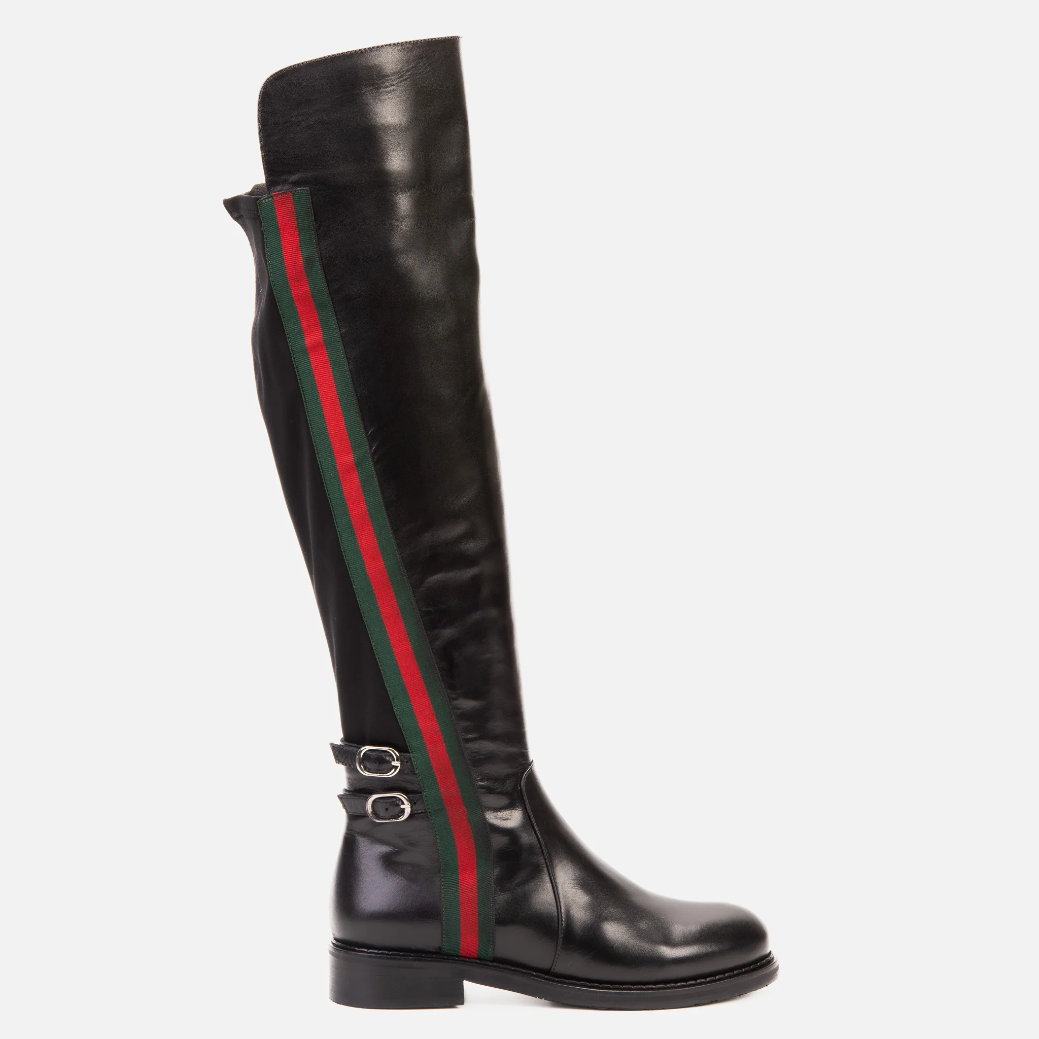 The Manhattan Luxe Black Leather Knee - High Boot - Image 2