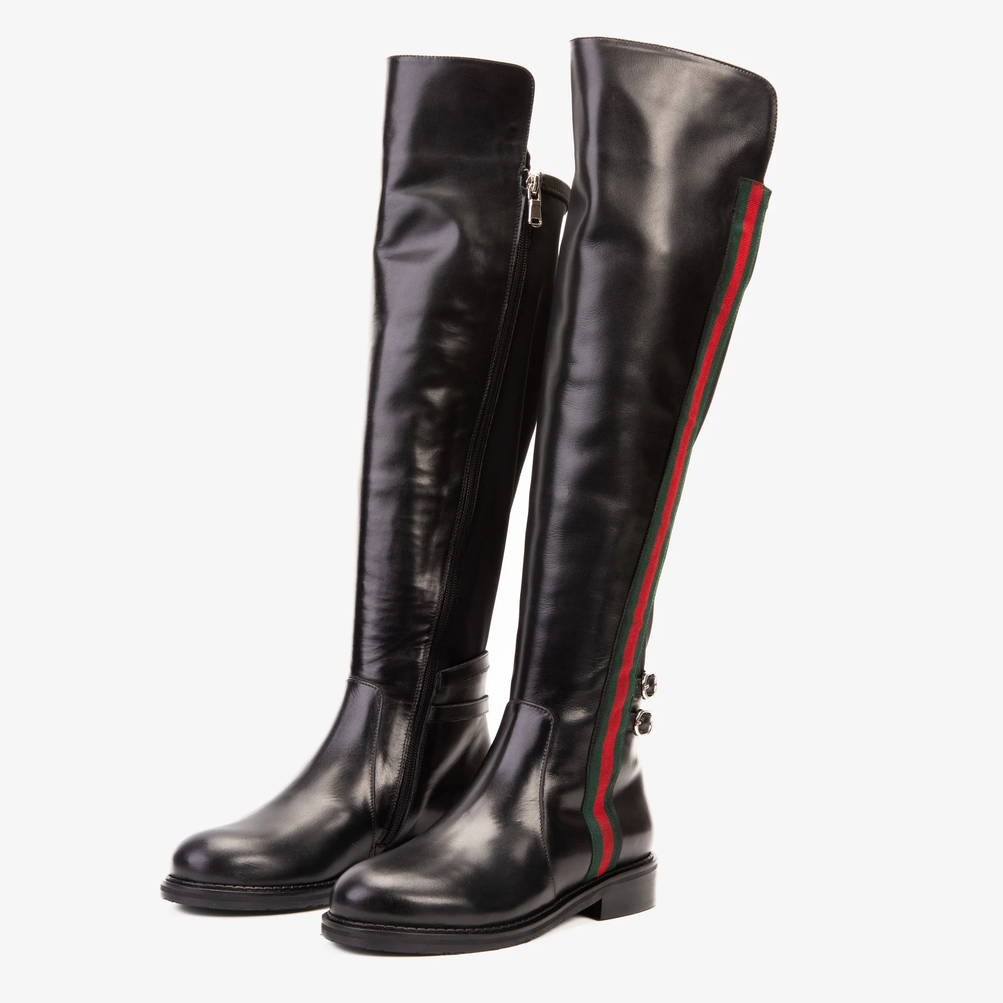 The Manhattan Luxe Black Leather Knee - High Boot - Image 3