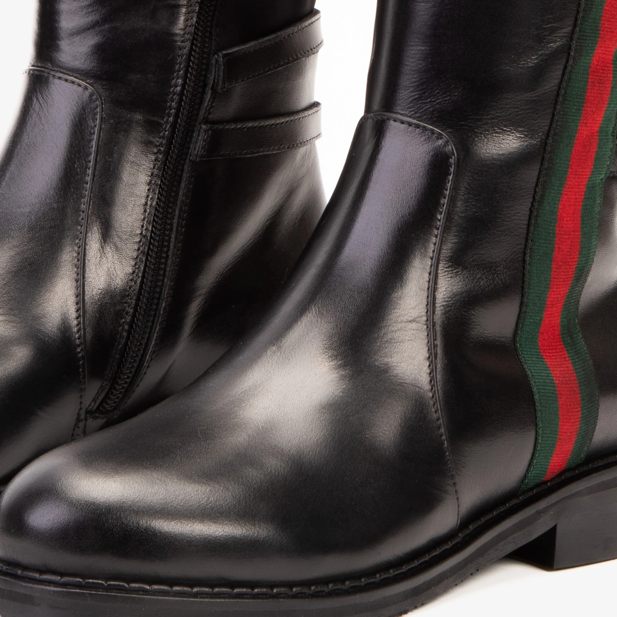 The Manhattan Luxe Black Leather Knee - High Boot - Image 4