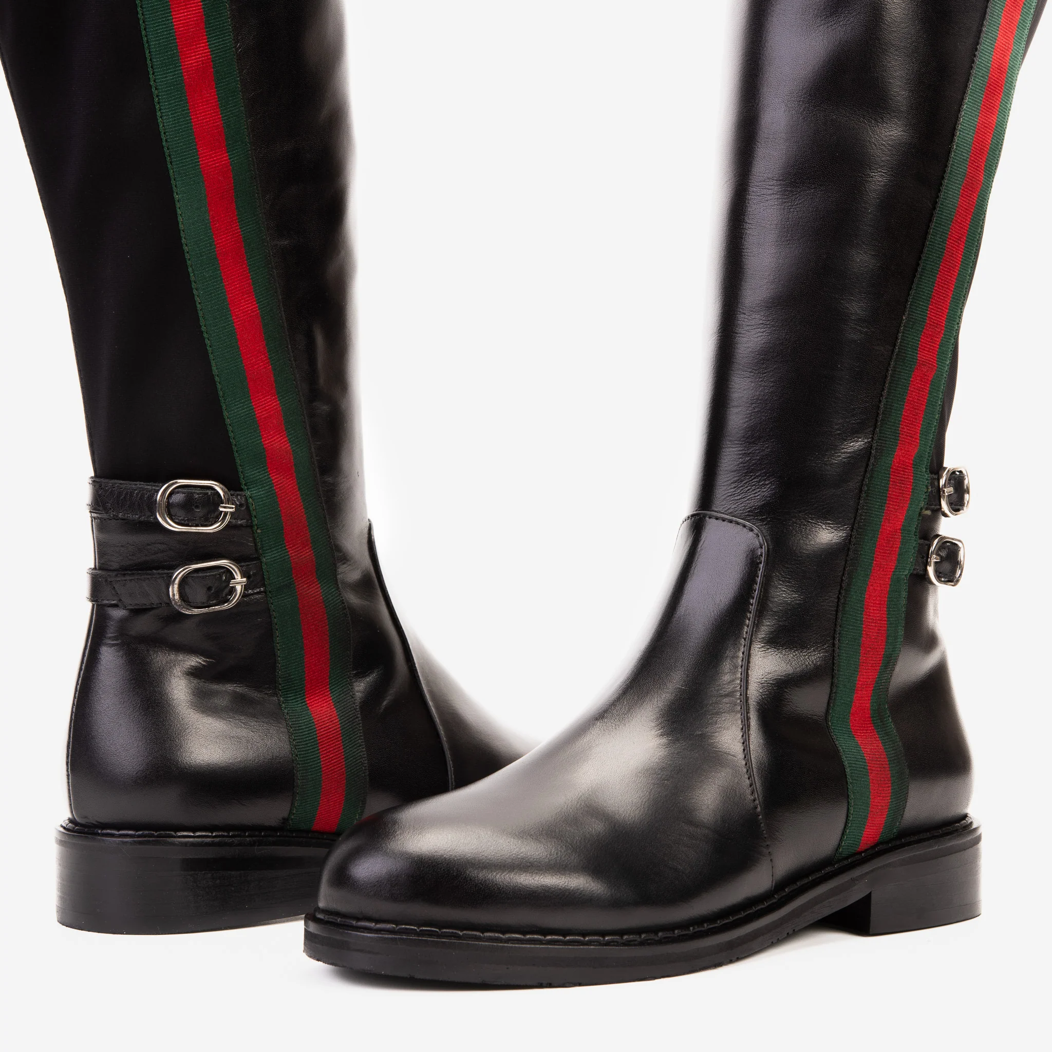 The Manhattan Luxe Black Leather Knee - High Boot - Image 5
