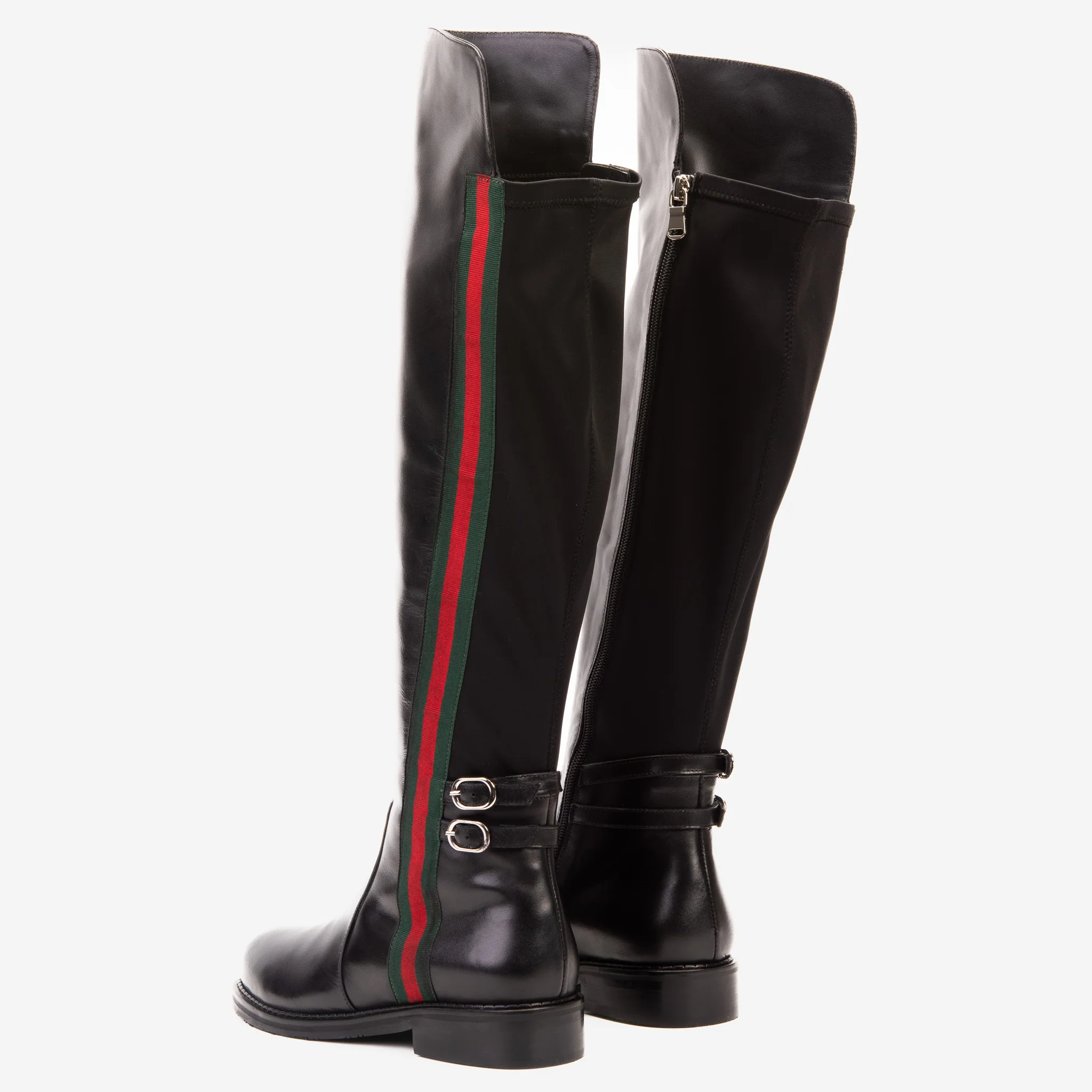 The Manhattan Luxe Black Leather Knee - High Boot - Image 7