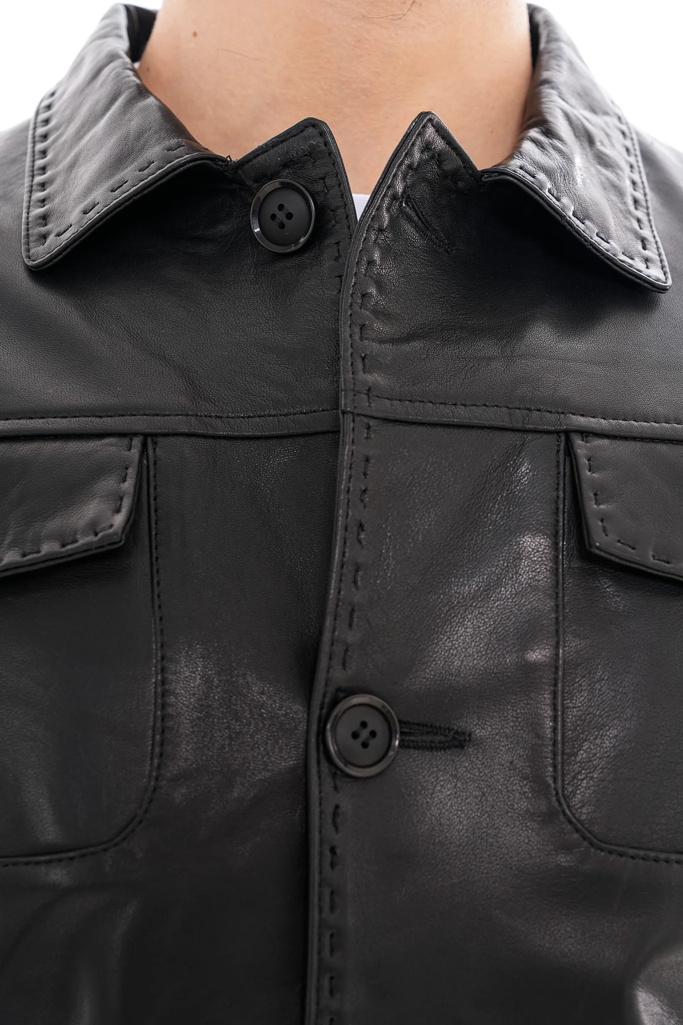 The Mantua Black Leather Jacket - Image 4