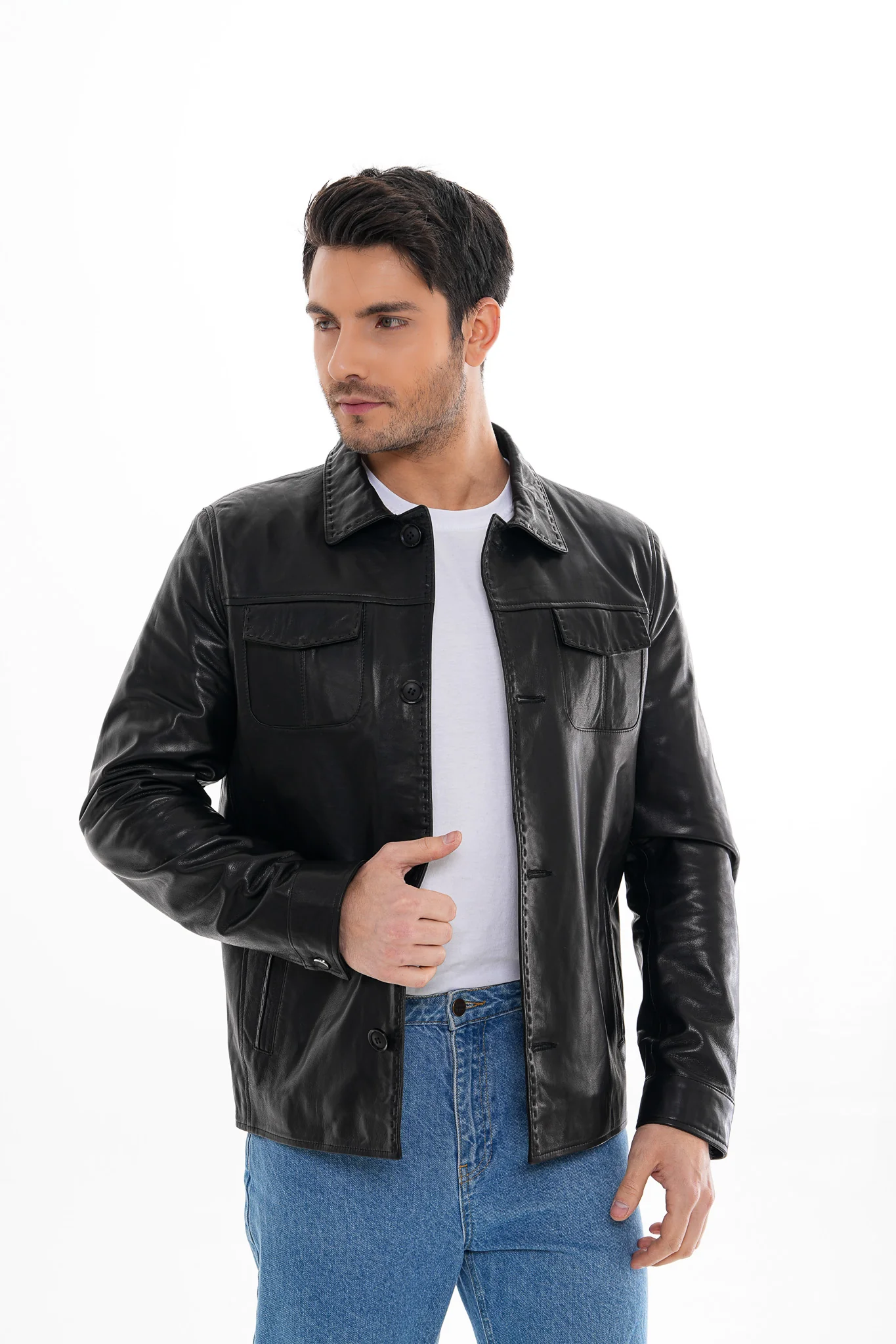 The Mantua Black Leather Jacket - Image 8