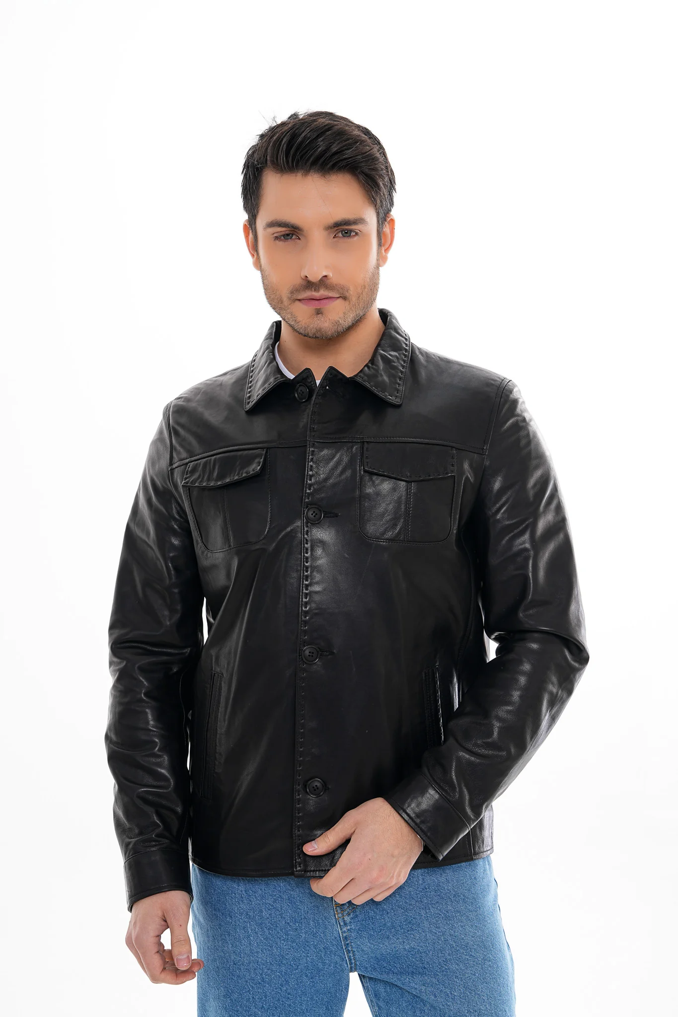 The Mantua Black Leather Jacket - Image 9