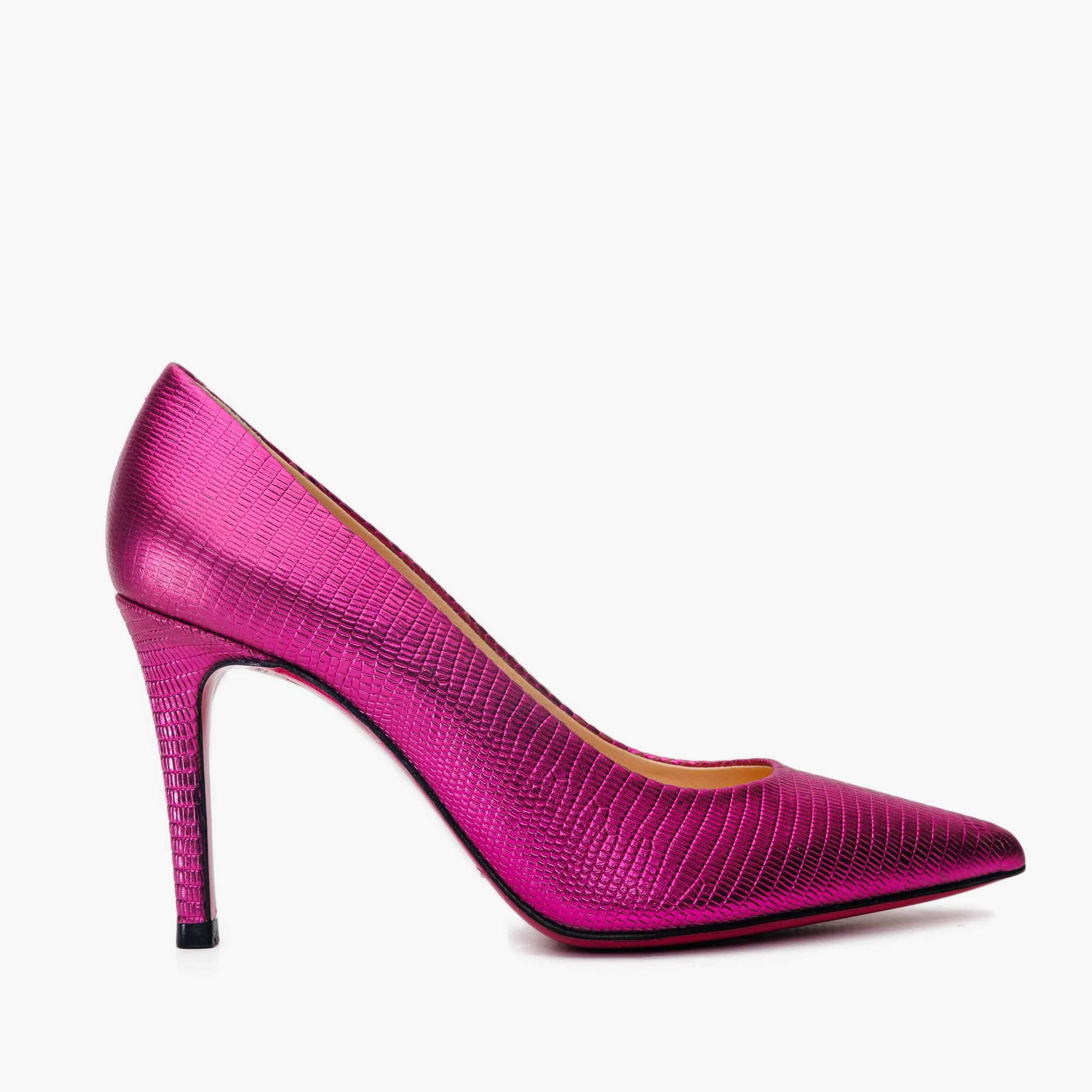 The Maple Fuchsia Leather Pump Fuchsia Sole Women Shoe - Image 2