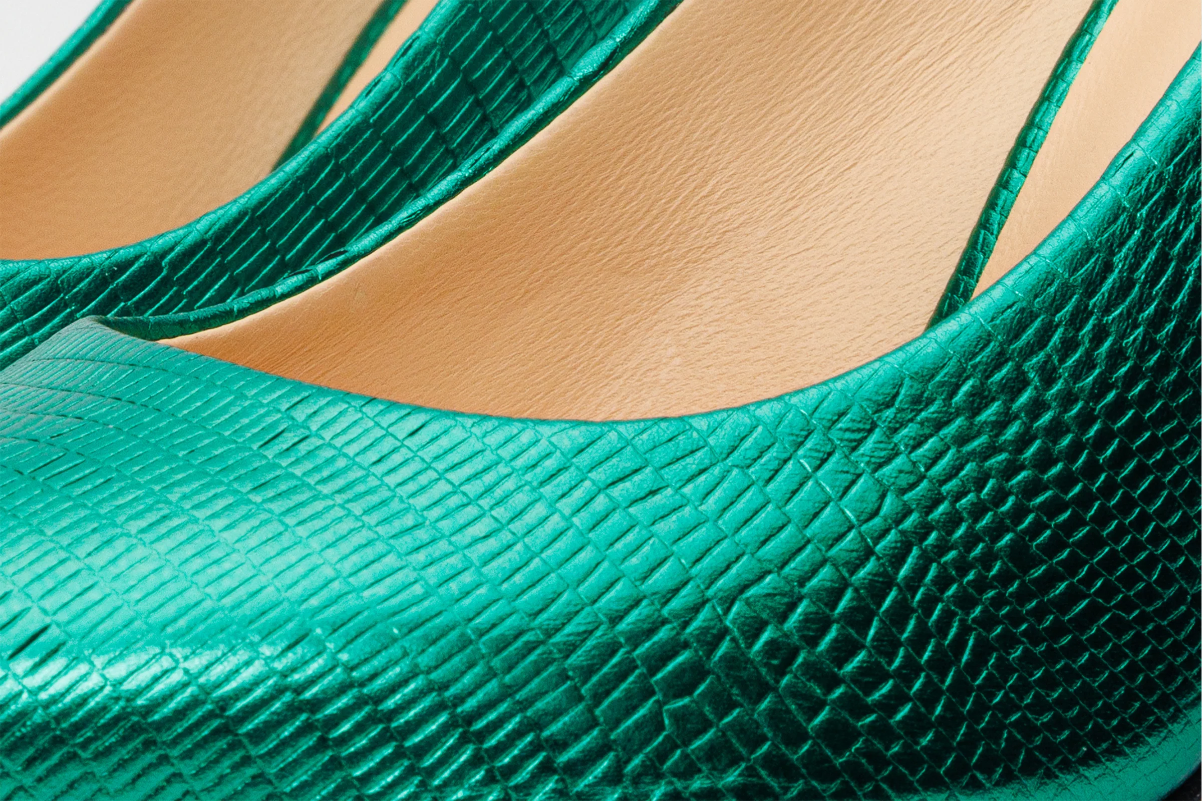 The Maple Green Leather Pump Fuchsia Sole Women Shoe - Image 5