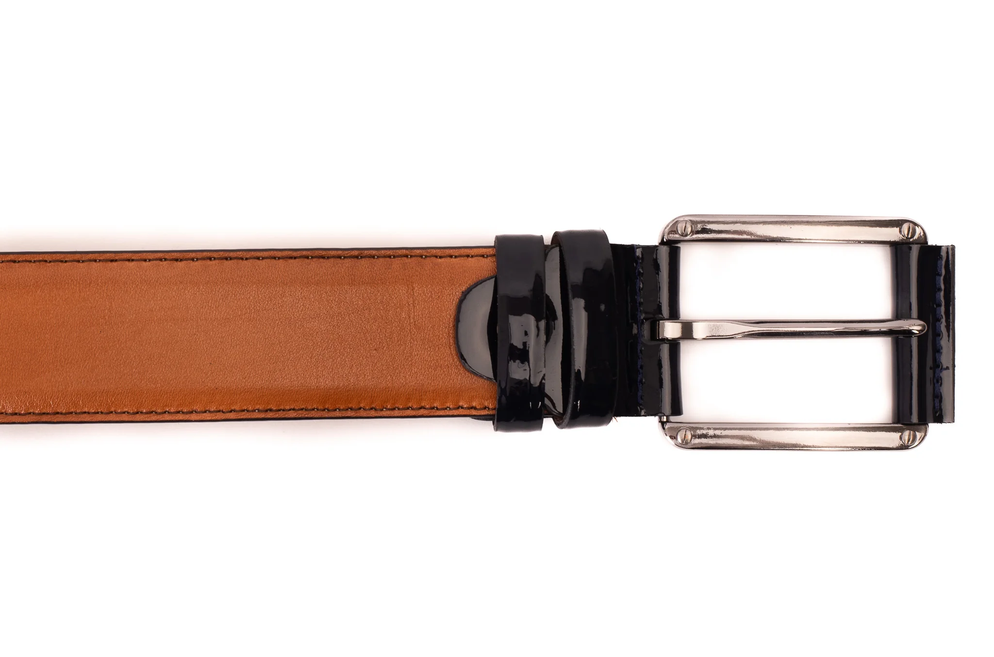 The Maratea Tan & Navy Leather Belt - Image 3