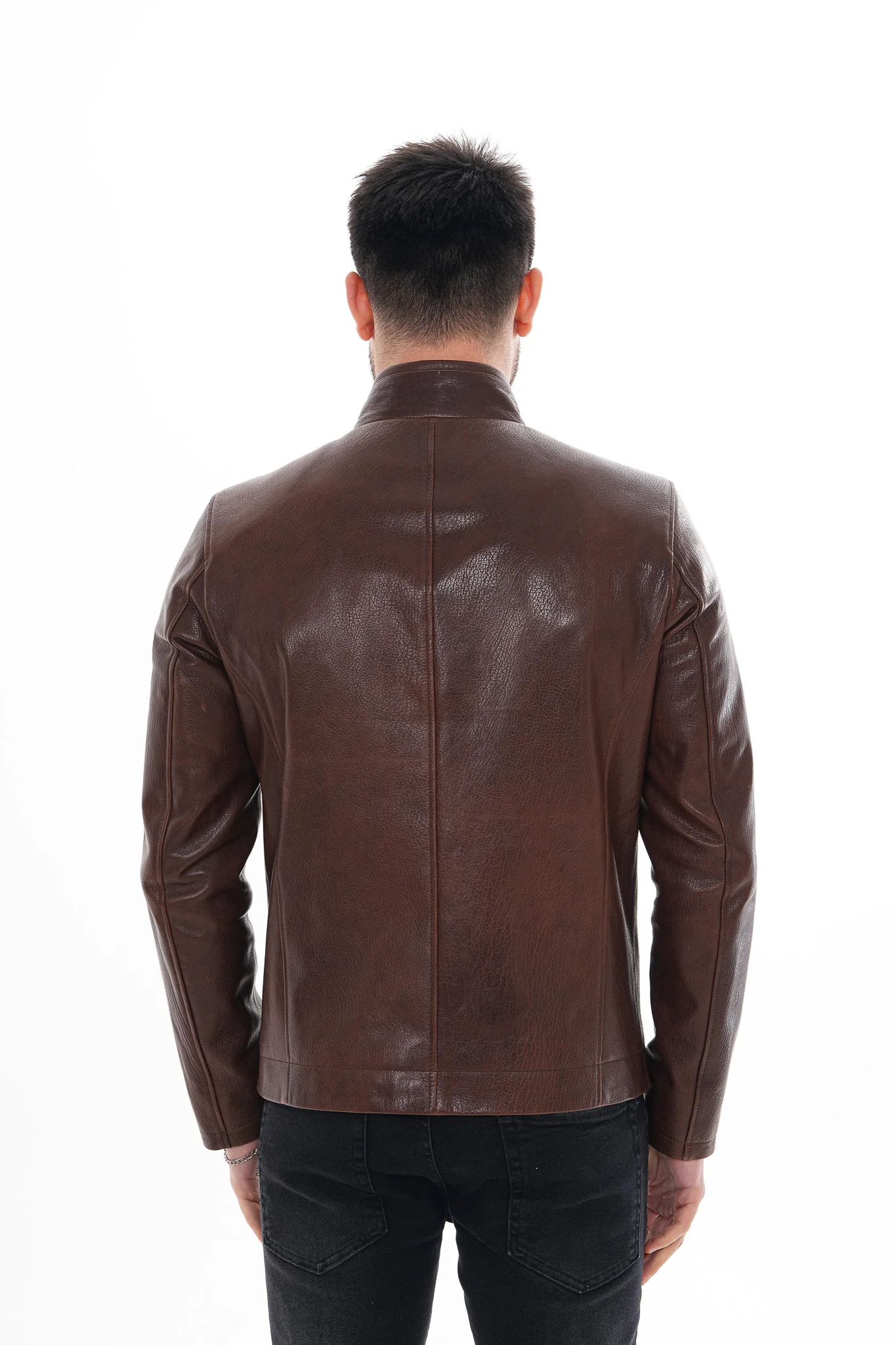 The Marco Brown Leather Men Jacket - Image 3