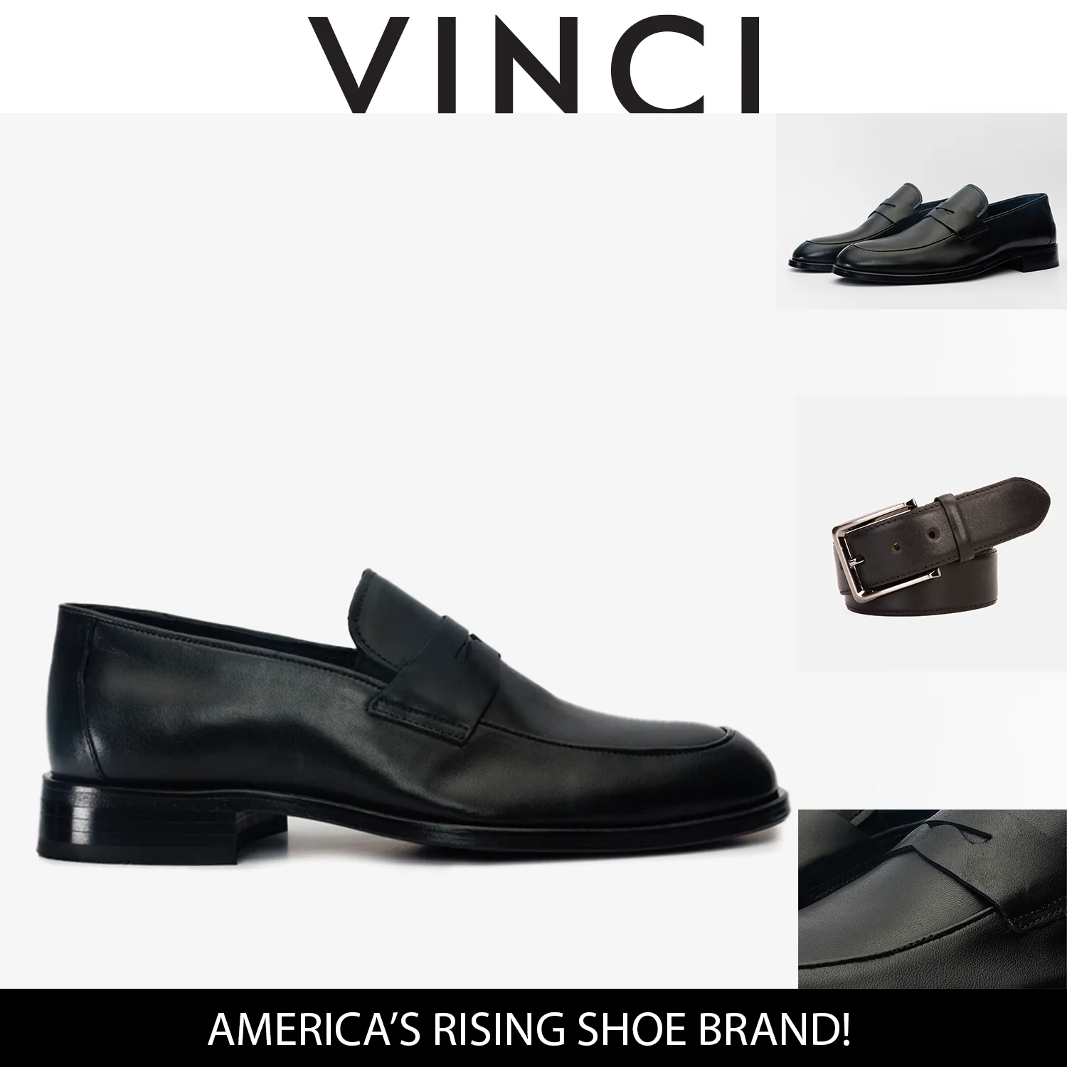 The Marinka Black Leather Shoe Penny Loafer Men Shoe - Image 3