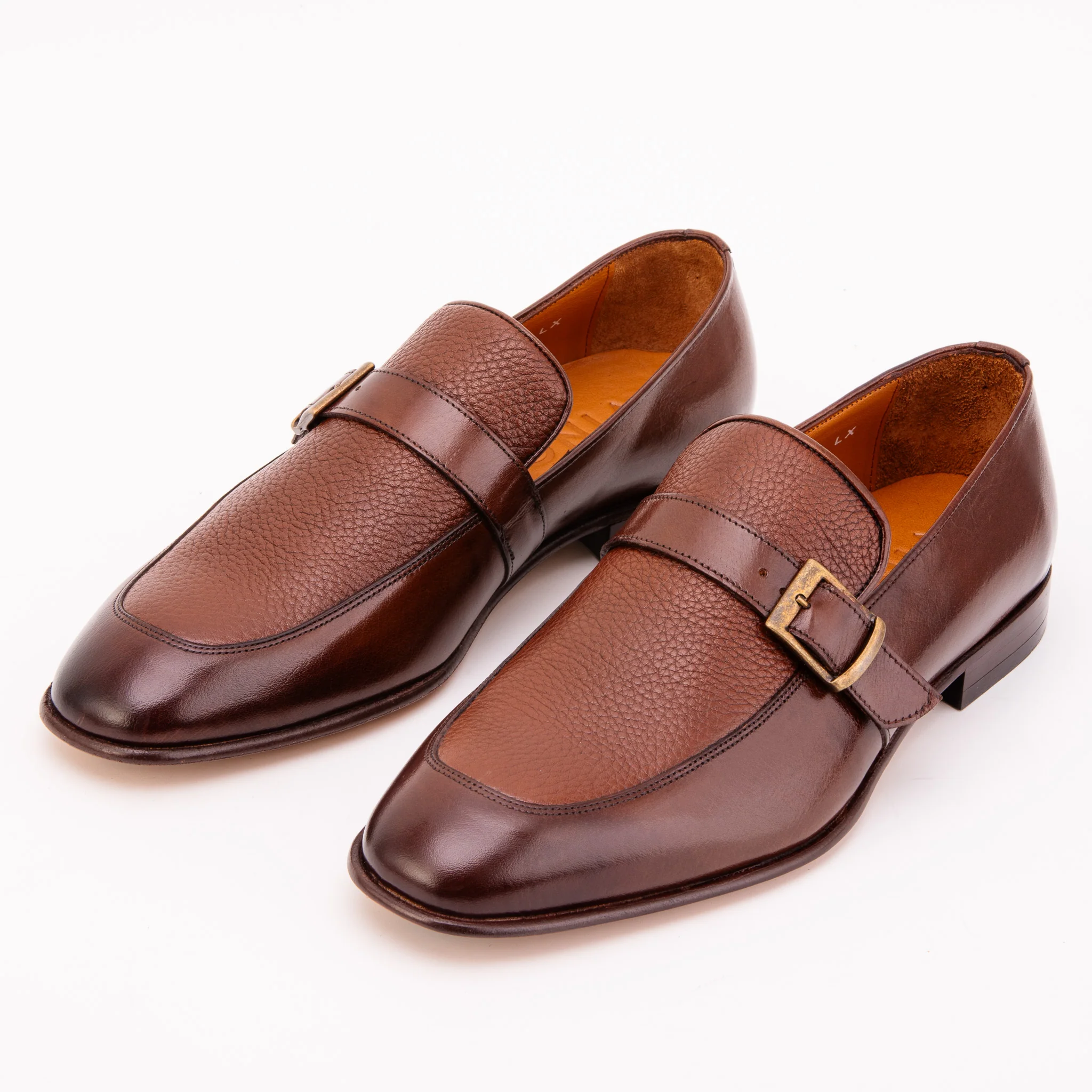The Marquez Tan Baby Buffalo & Deer Leather Loafer Men Shoe - Image 4