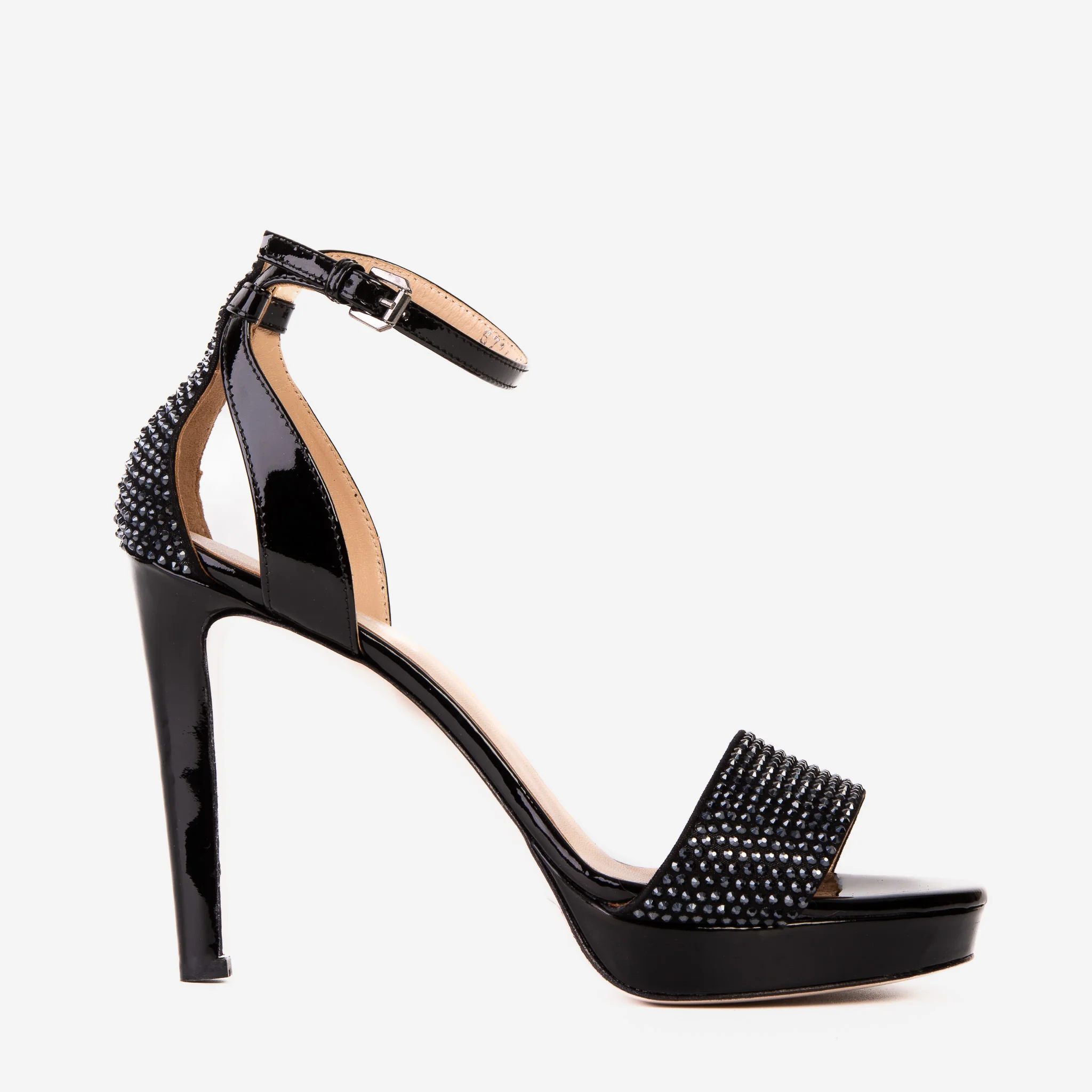 The Mars Platform Heel Black Leather Women's Sandal - Image 2