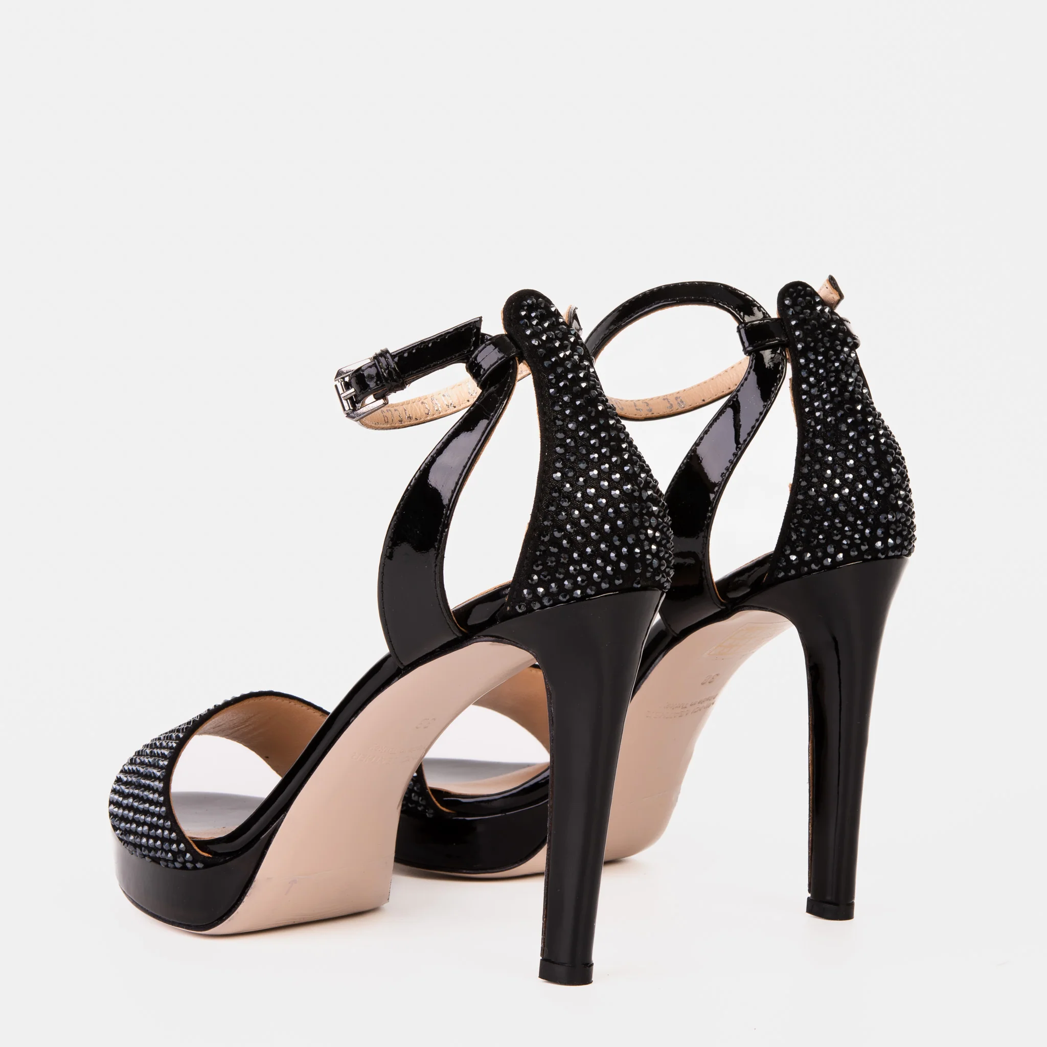 The Mars Platform Heel Black Leather Women's Sandal - Image 5