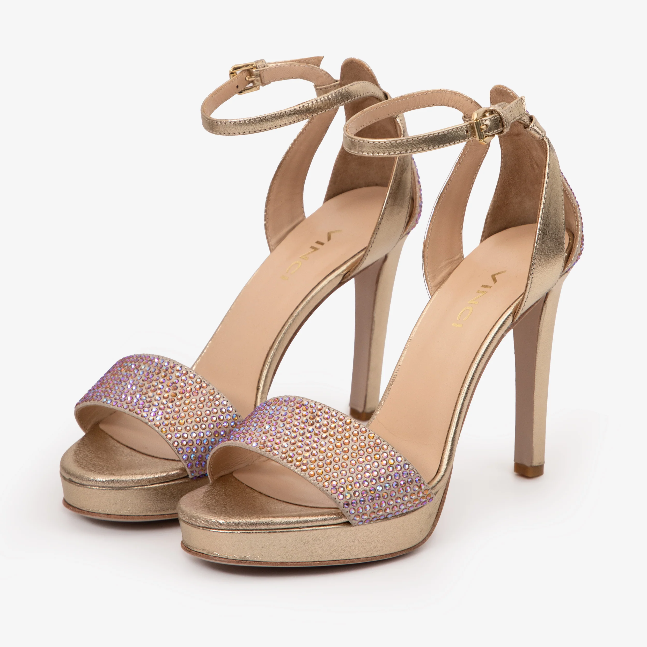 The Mars Platform Heel Gold Leather Women's Sandal - Image 3