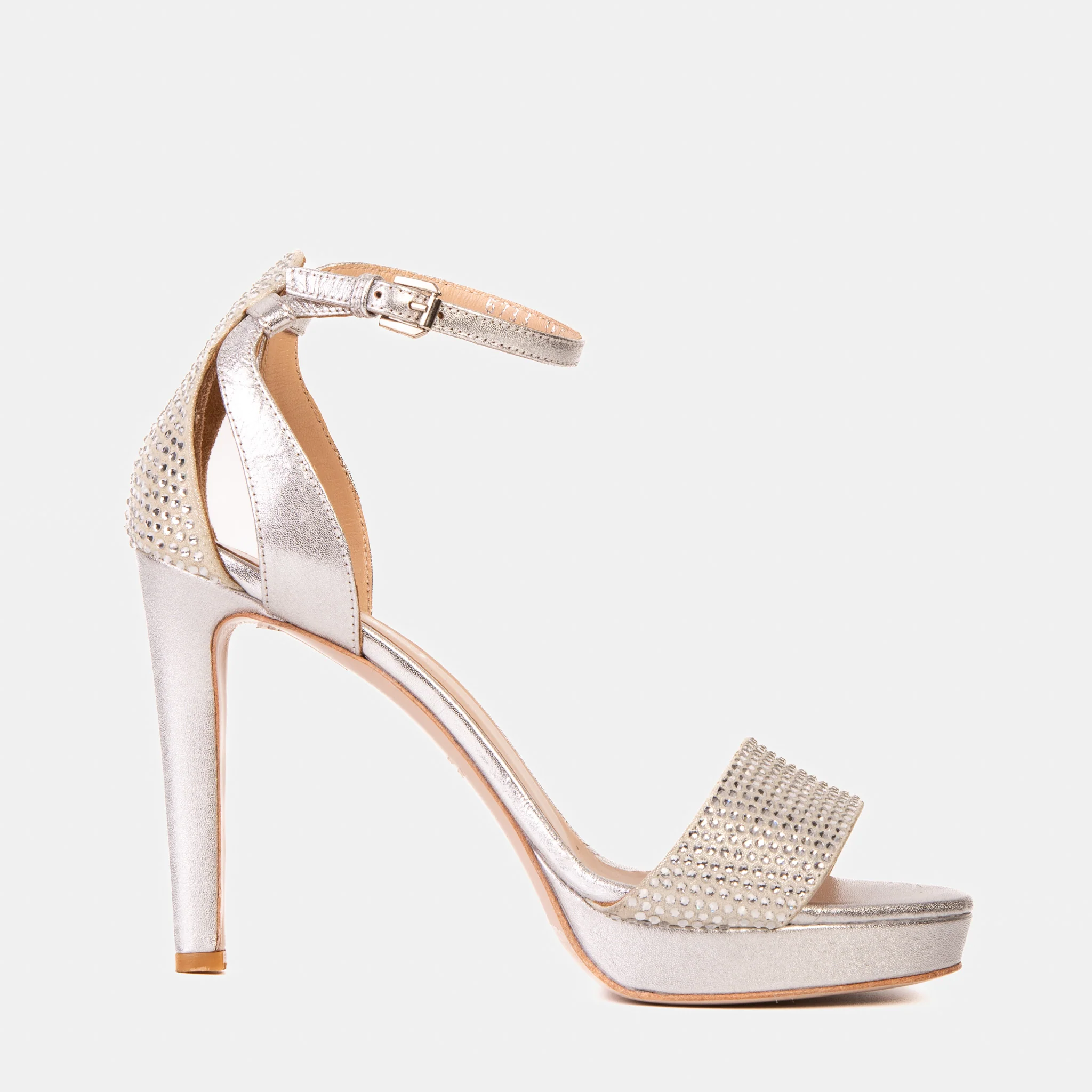 The Mars Platform Heel Silver Leather Women's Sandal - Image 2