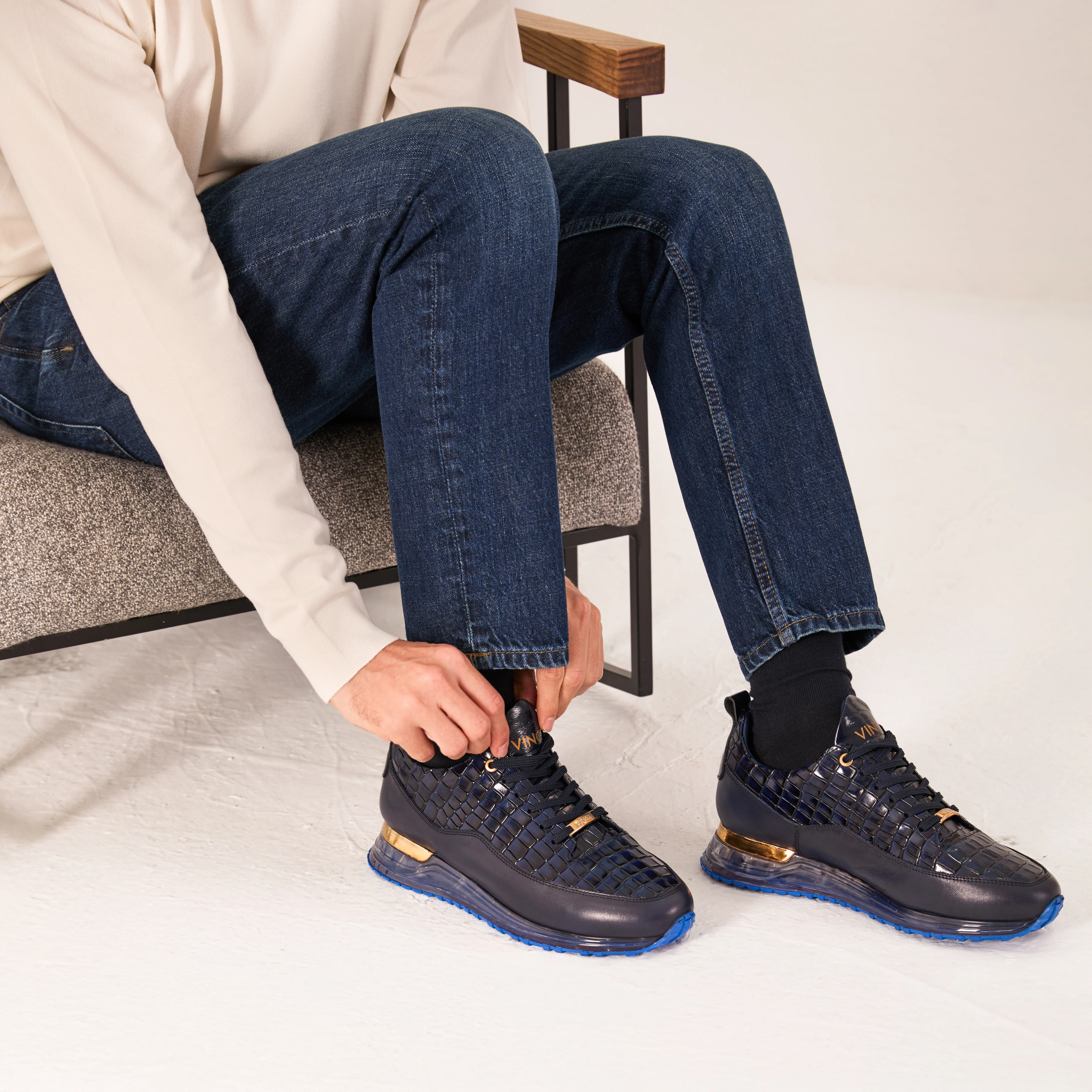 The Marseille Navy Blue Leather Men Sneaker - Image 10