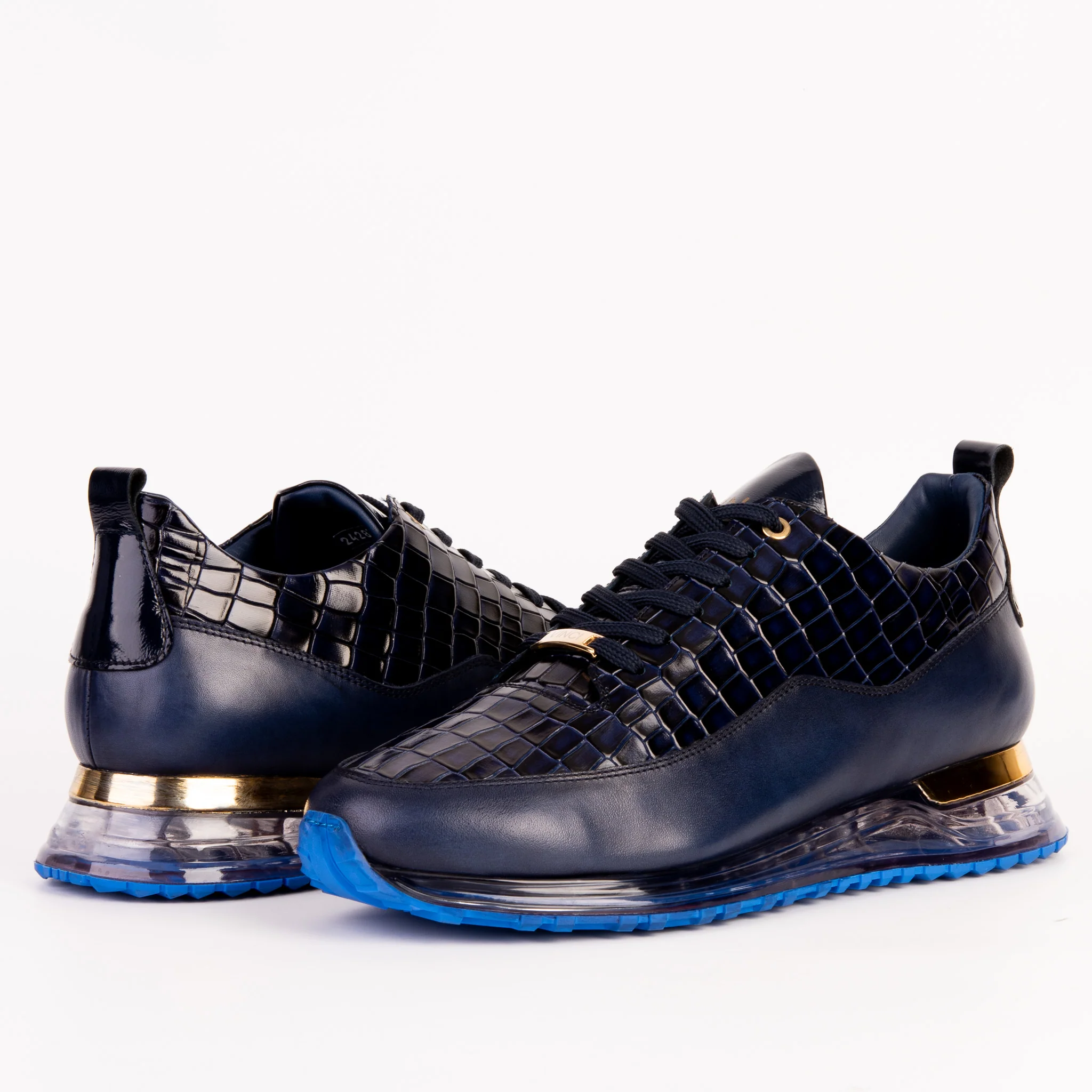 The Marseille Navy Blue Leather Men Sneaker - Image 3