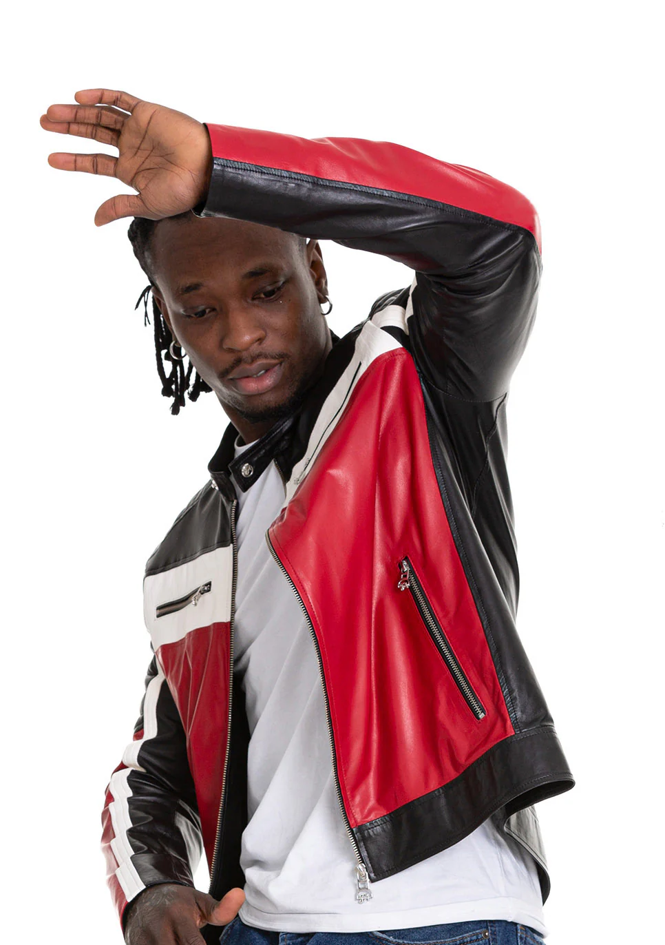 The Martos Black & Red Leather Men Jacket - Image 6