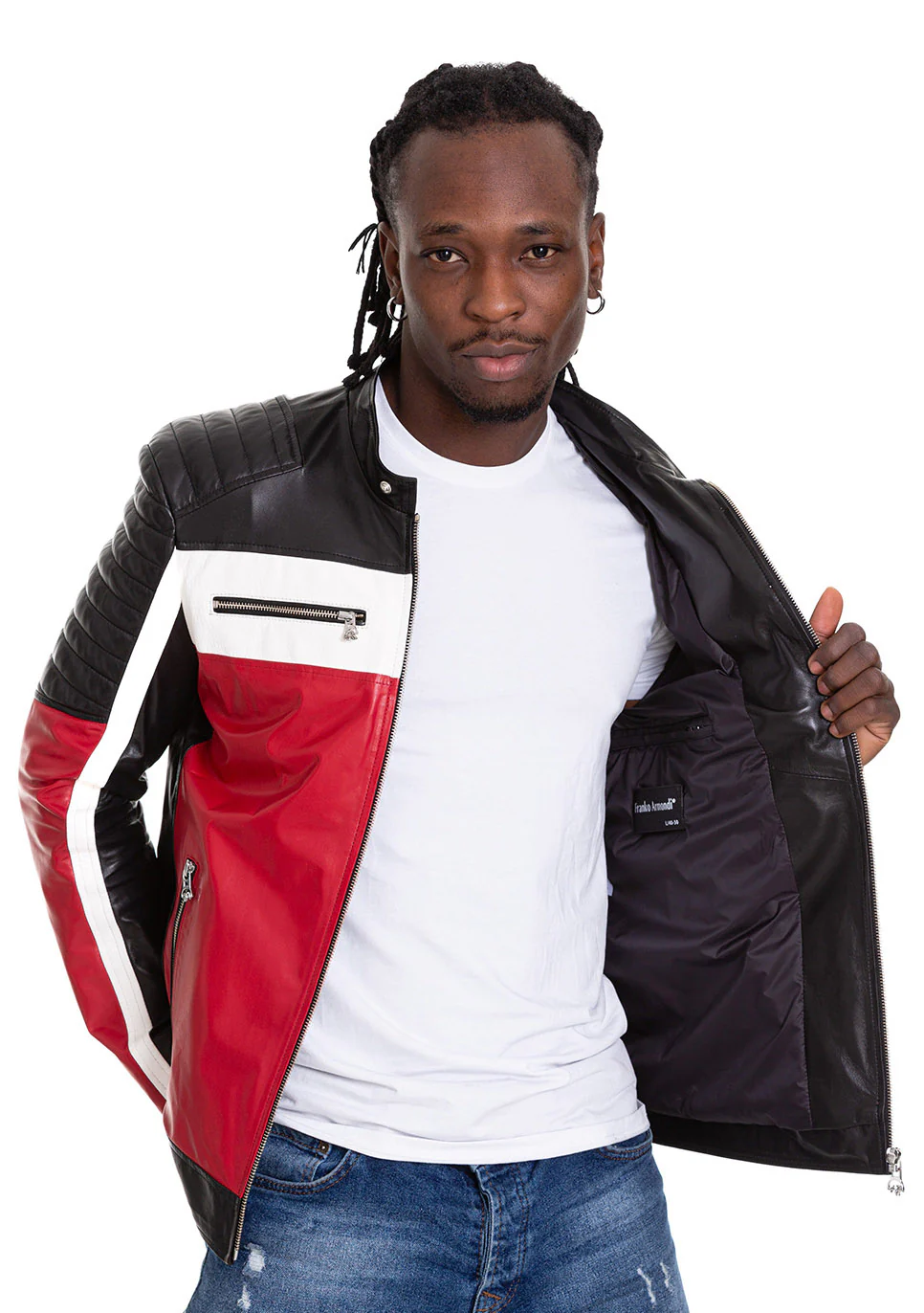 The Martos Black & Red Leather Men Jacket - Image 7