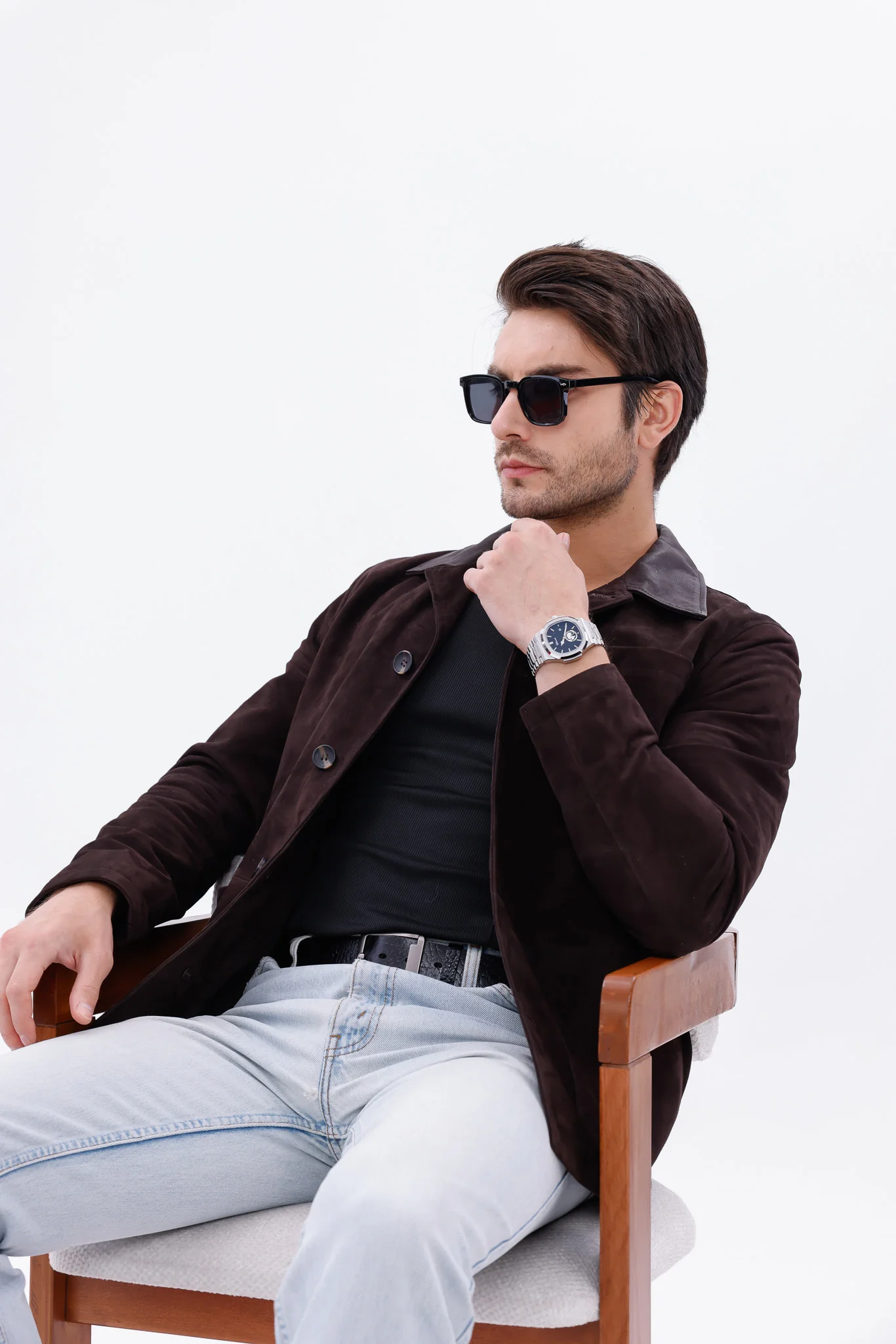 The Matera Suede Brown Leather Men Jacket - Image 2