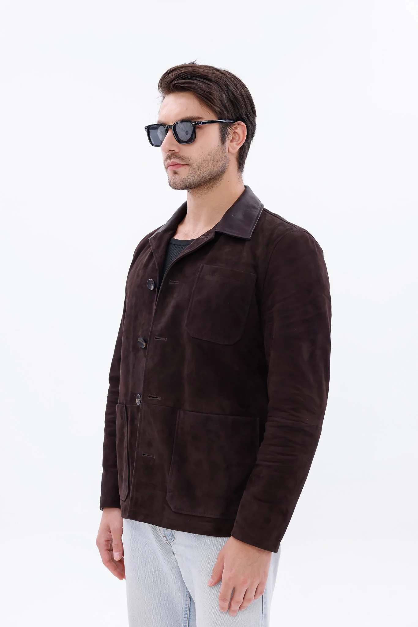 The Matera Suede Brown Leather Men Jacket - Image 3