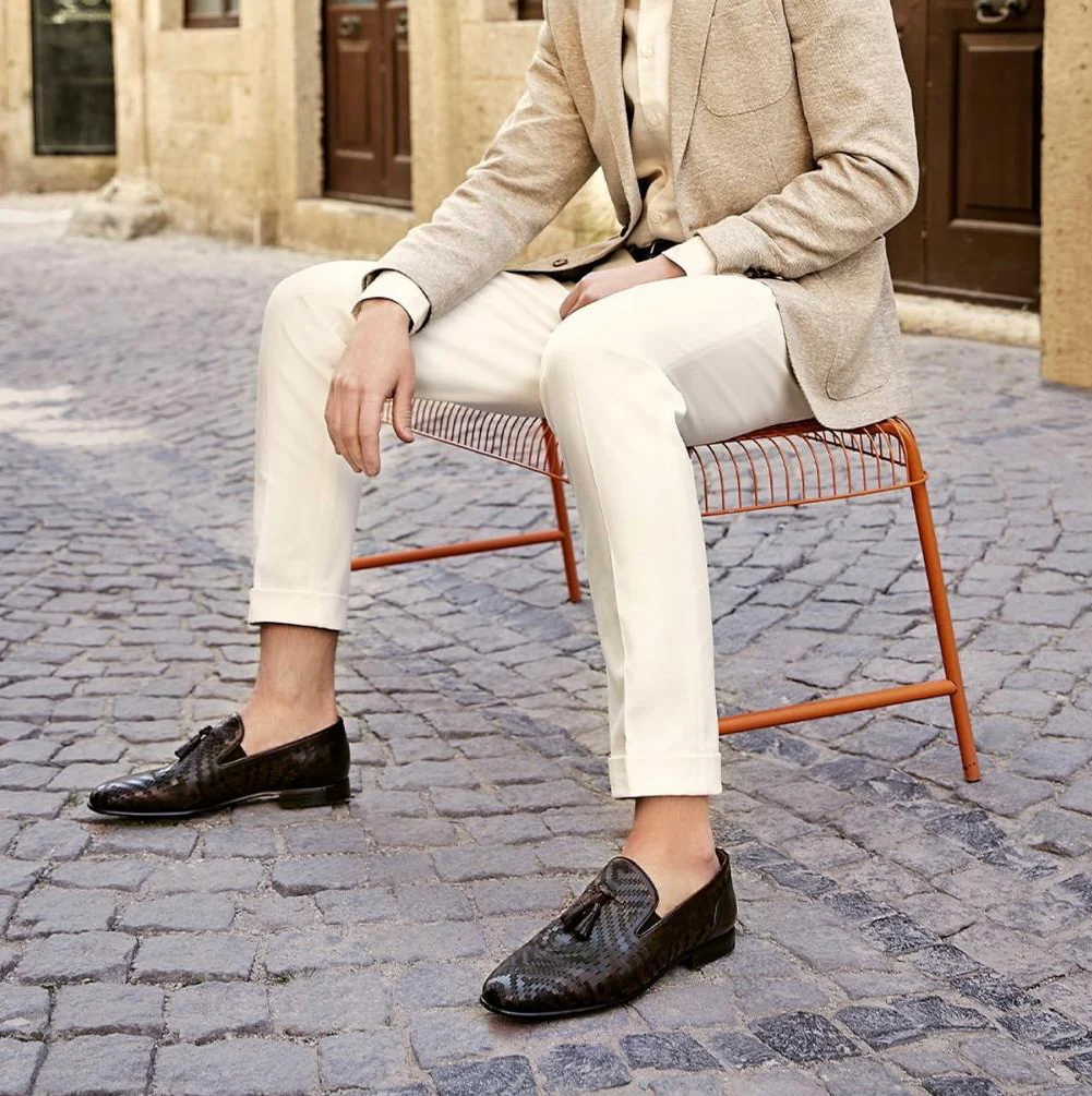 The Meram Black Leather Tassel Slip-On Loafer Men Shoe - Image 12