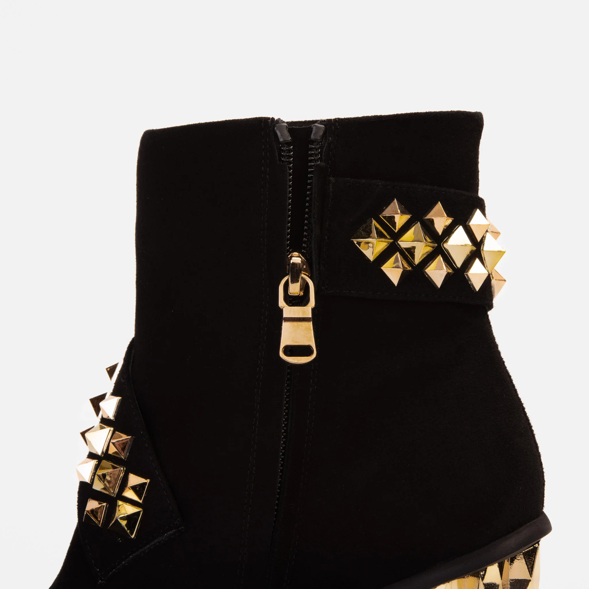The Metal Black Suede Leather Block Heel Women Boot - Image 7