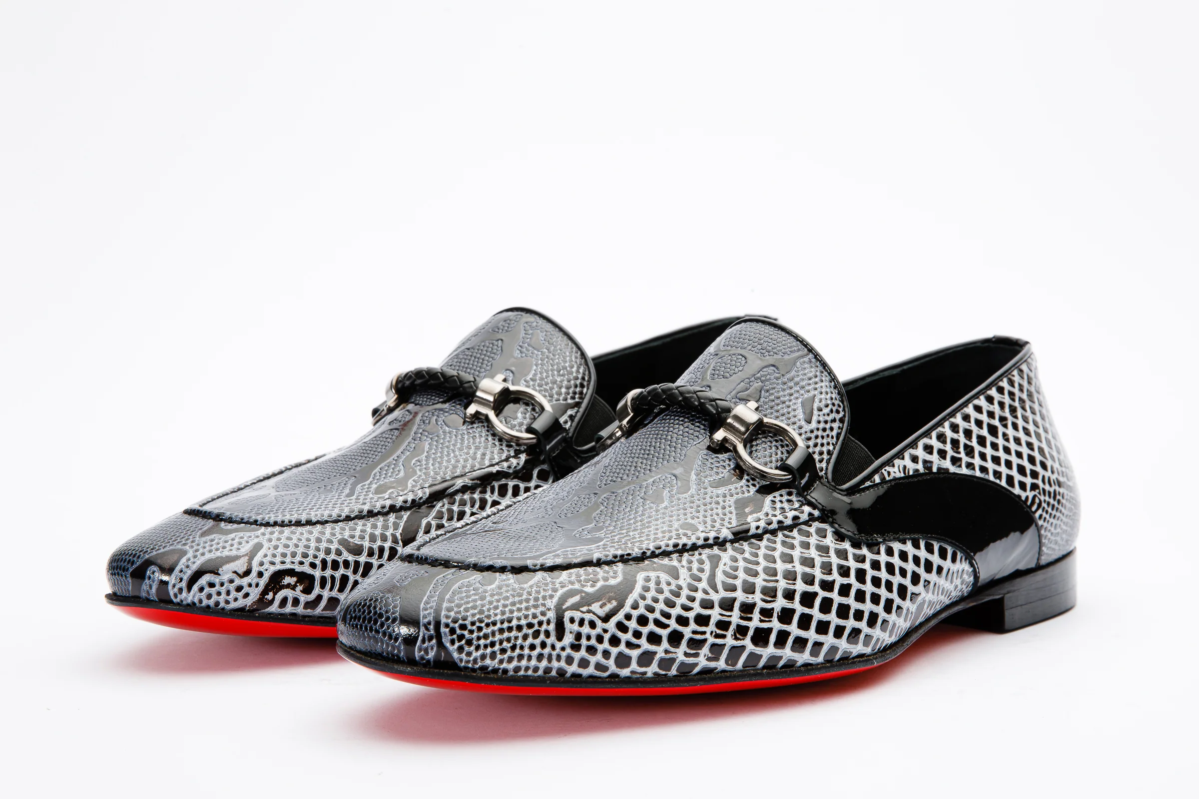 The Milano Black/White Shoe Bit Loafer Men  shoe - Image 2