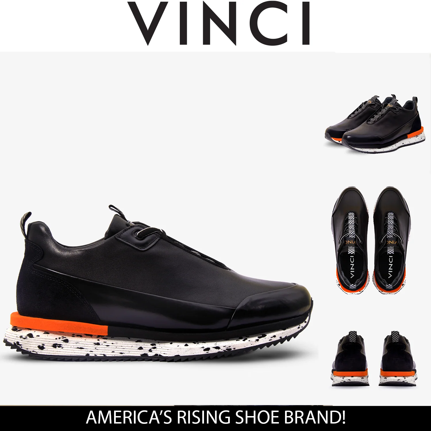 The Milford  Black  Leather Men Sneaker - Image 6
