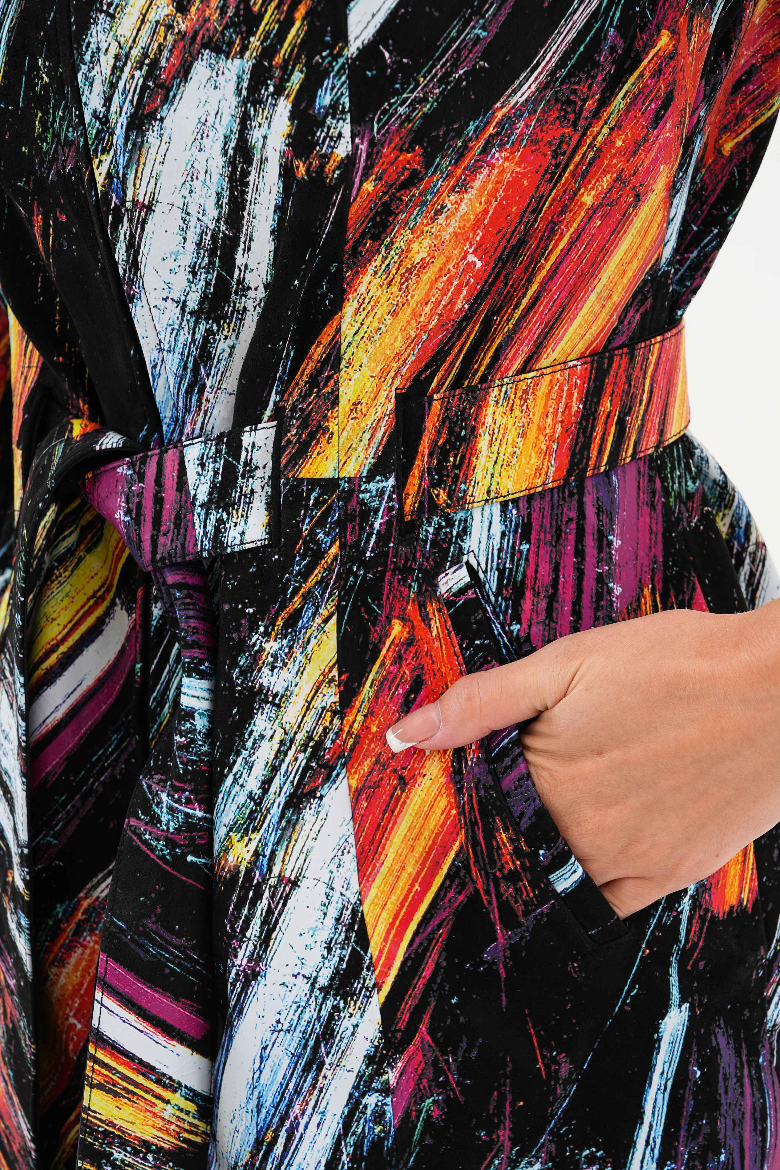 The Mirage Brushstroke Leather Women Jacket - Image 5