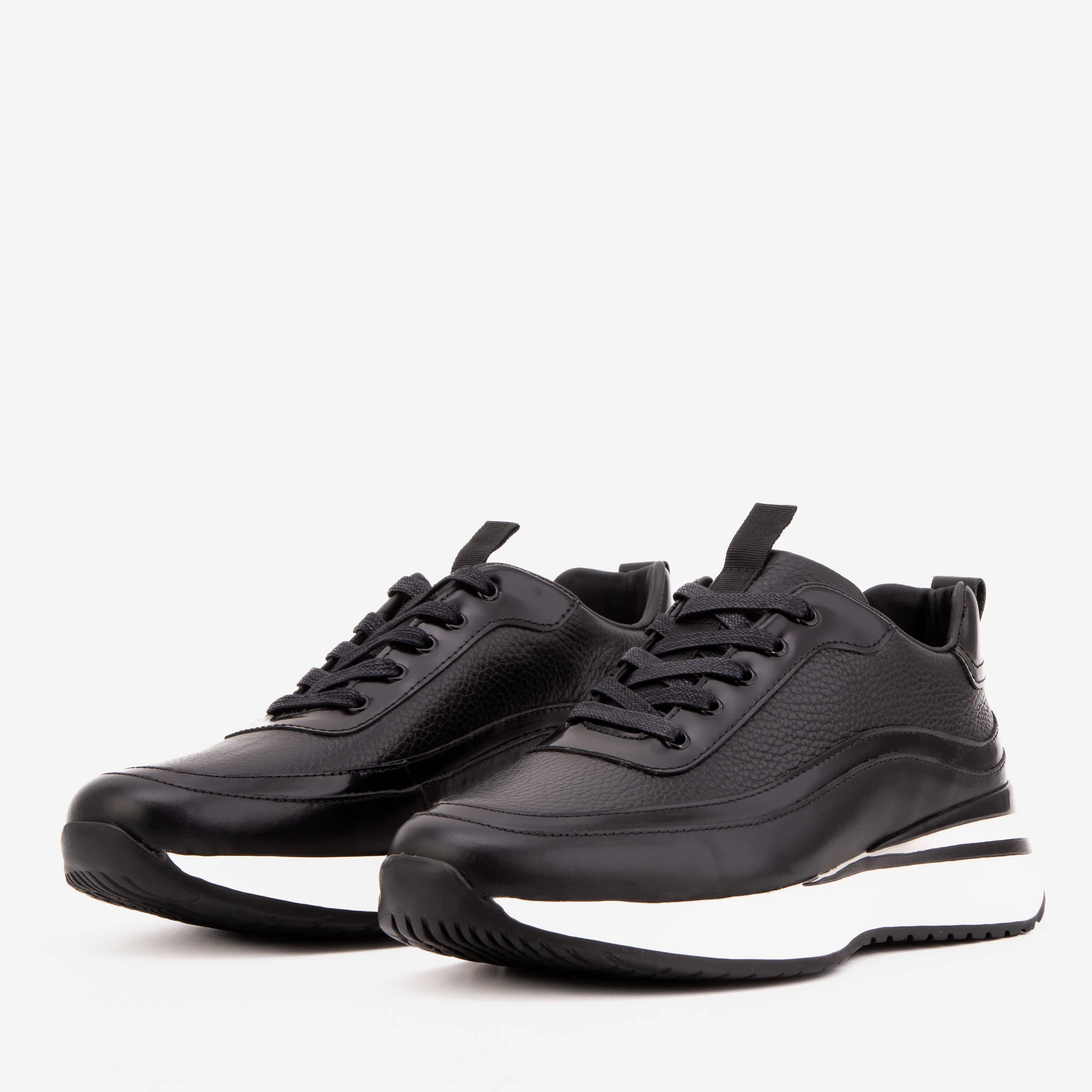 The Modena Black Leather Men Sneaker - Image 2