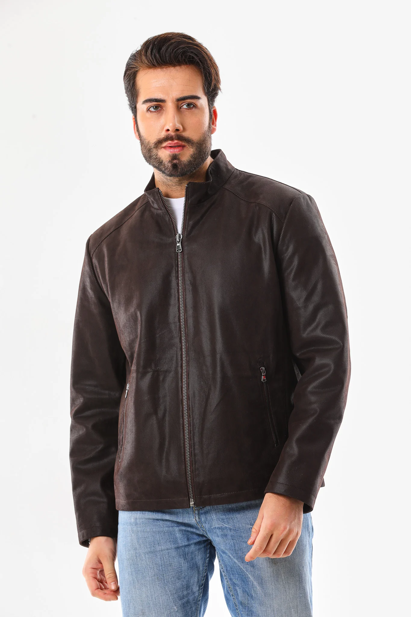 The Modena Matte Espresso Leather Men Jacket - Image 7