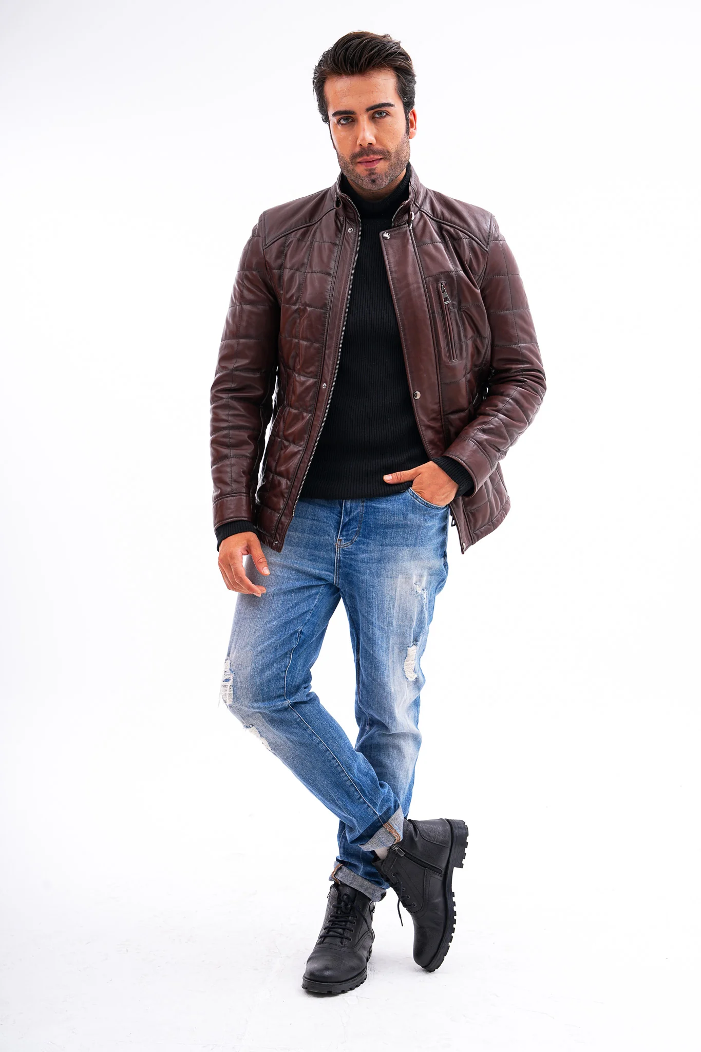 The Modena Quilted Leather Men Jacket - Image 2