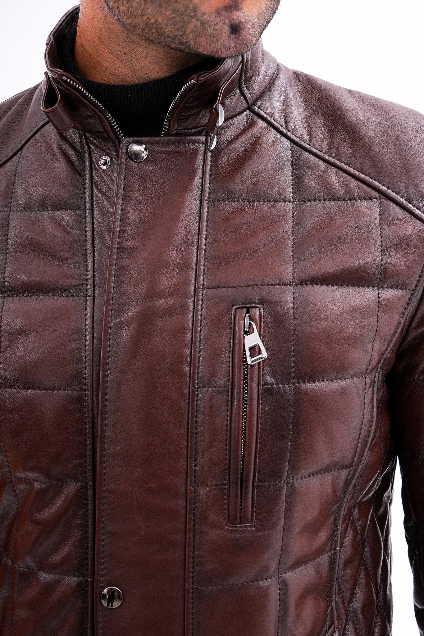 The Modena Quilted Leather Men Jacket - Image 3