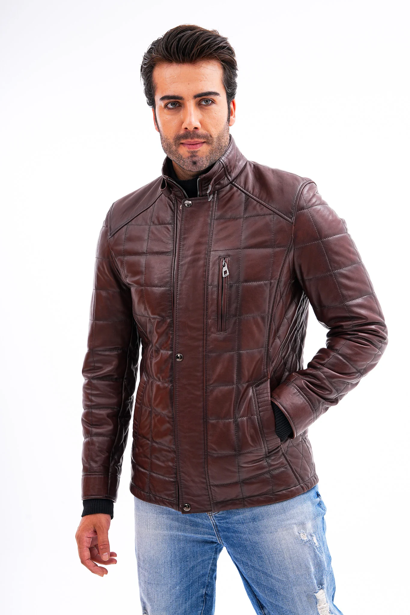 The Modena Quilted Leather Men Jacket - Image 5