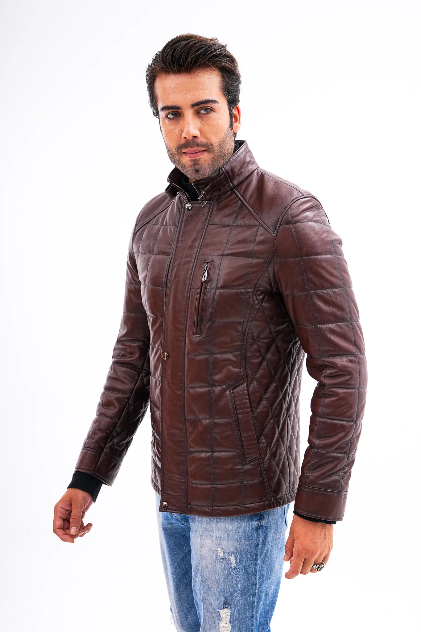 The Modena Quilted Leather Men Jacket - Image 6