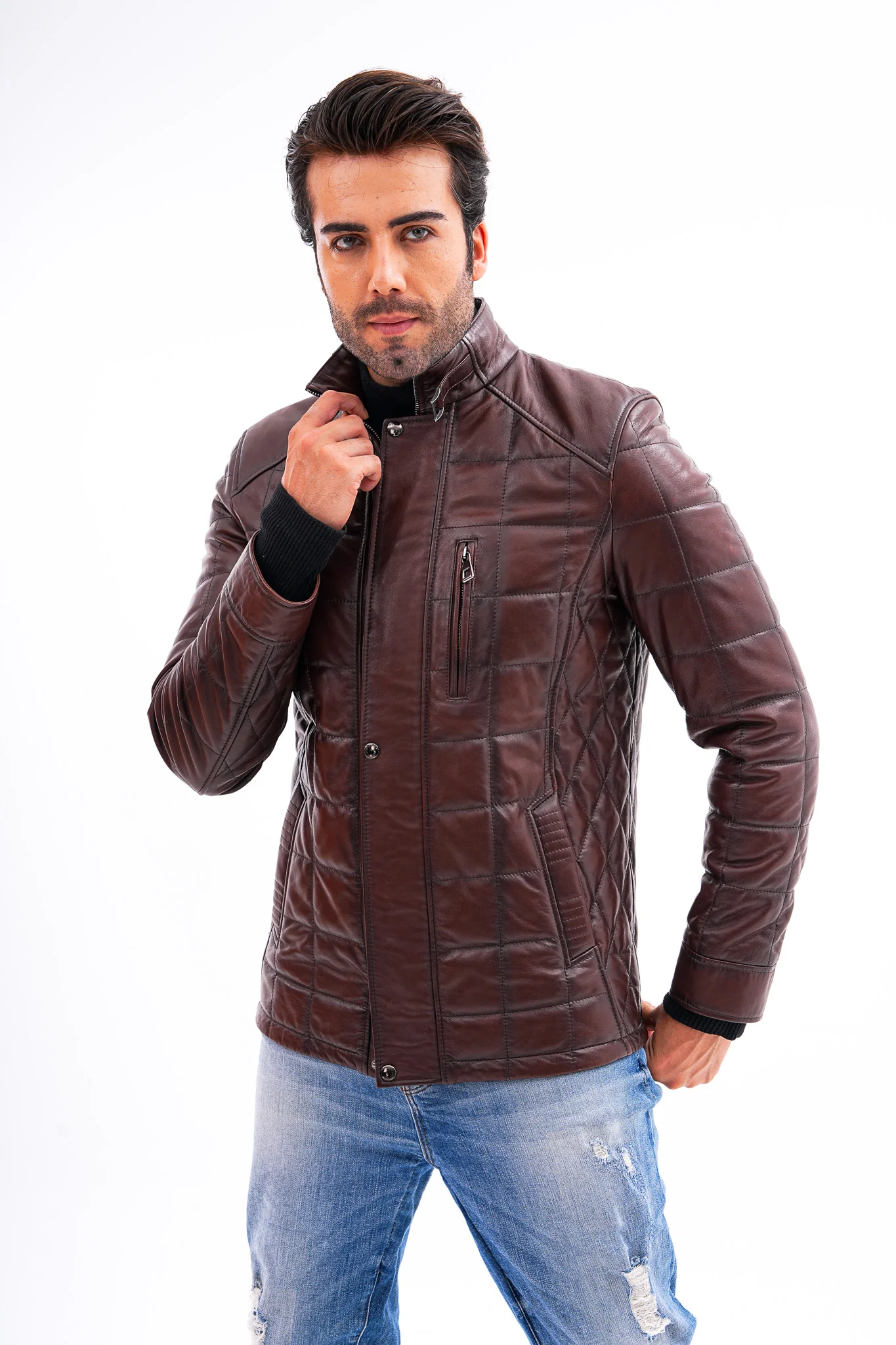 The Modena Quilted Leather Men Jacket - Image 7