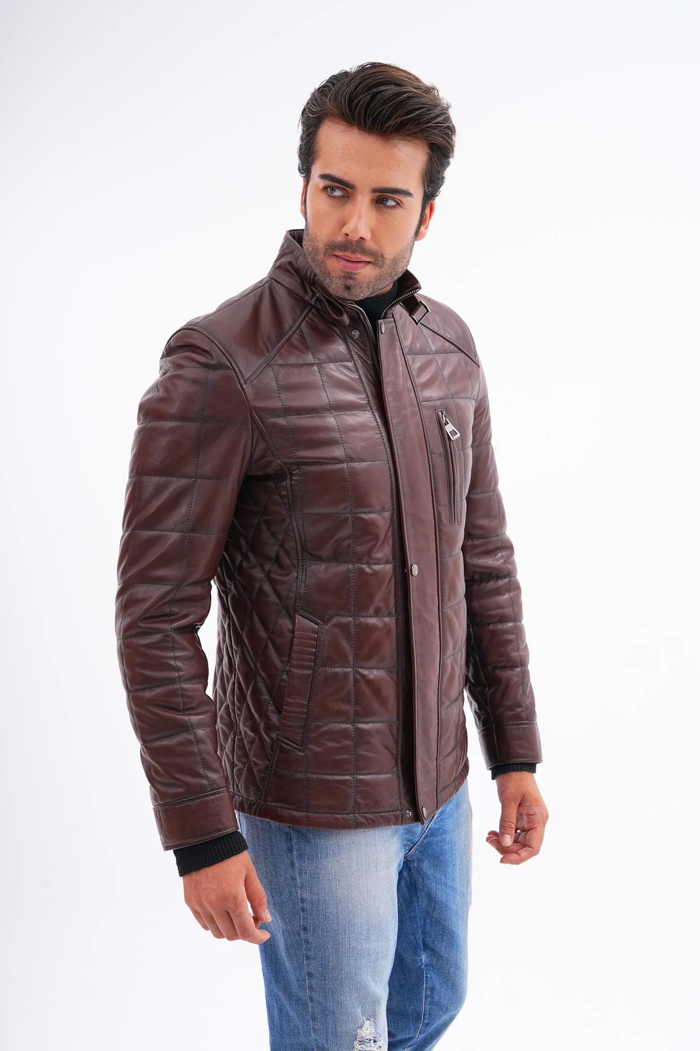 The Modena Quilted Leather Men Jacket - Image 8