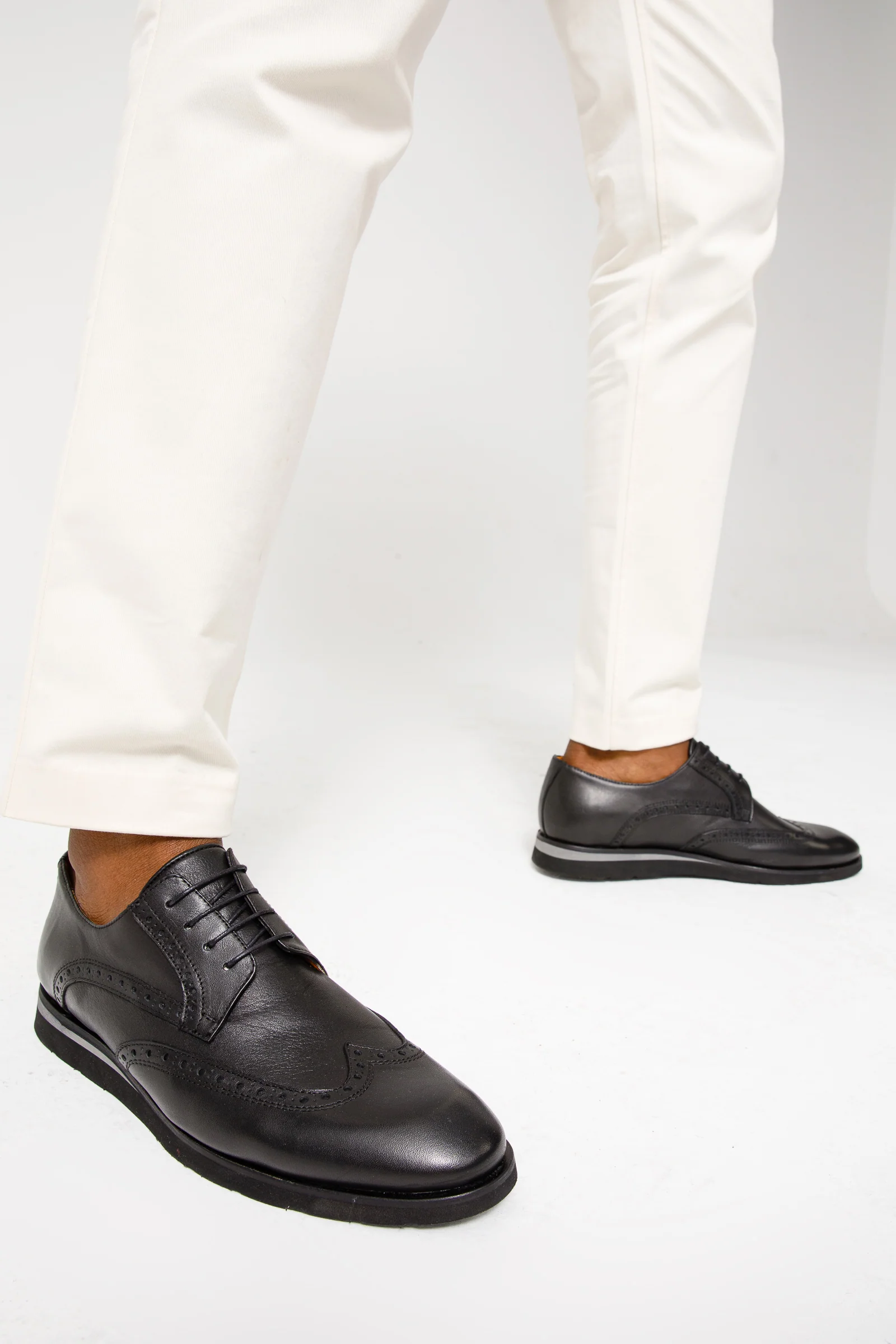 The Molise Black Wingtip Semi Brogue Derby Men  Shoe  Final Sale! - Image 2