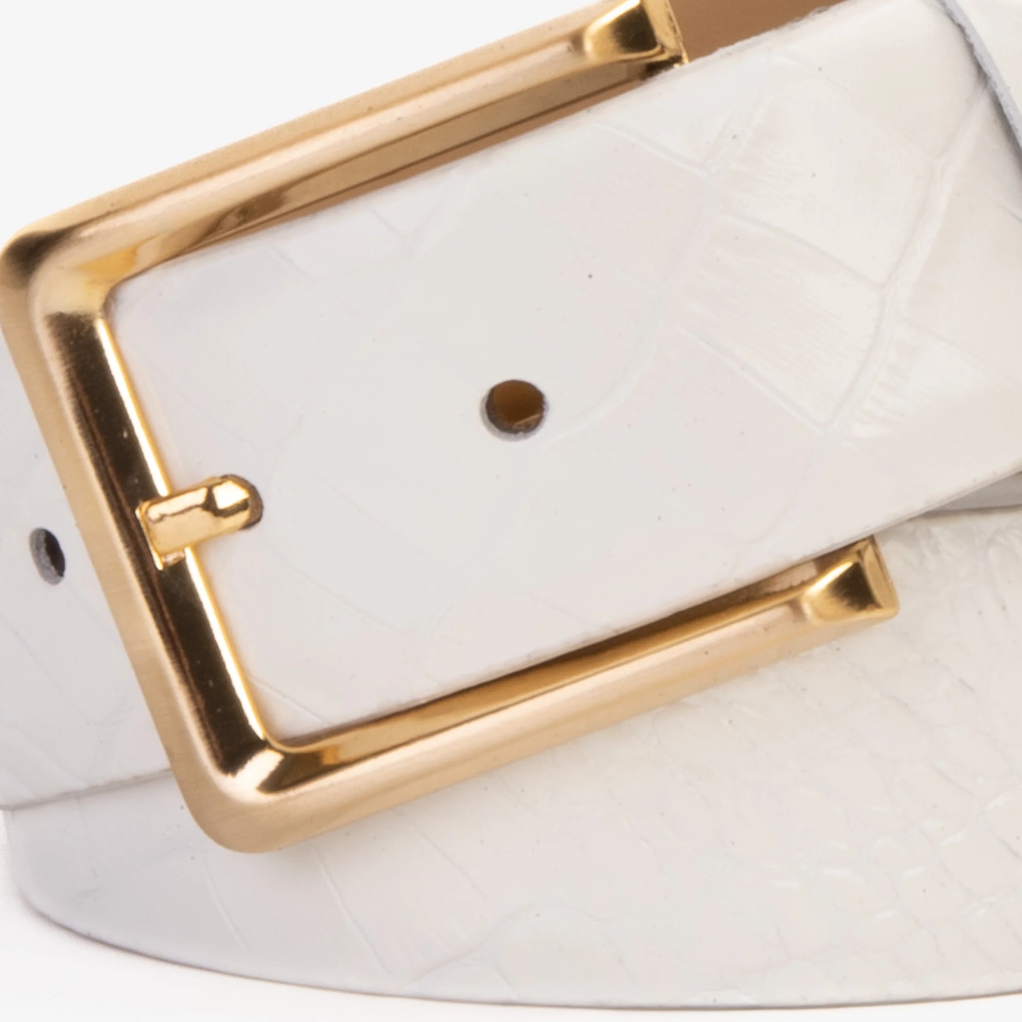 The Monaco White Leather Belt - Image 3